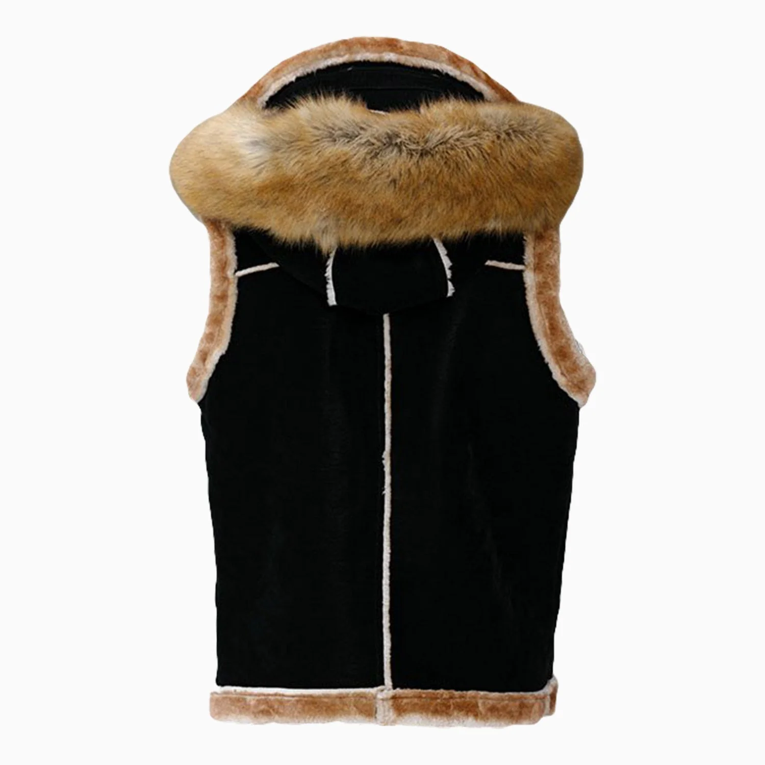 Men's Shearling Vest Jacket - Image 3