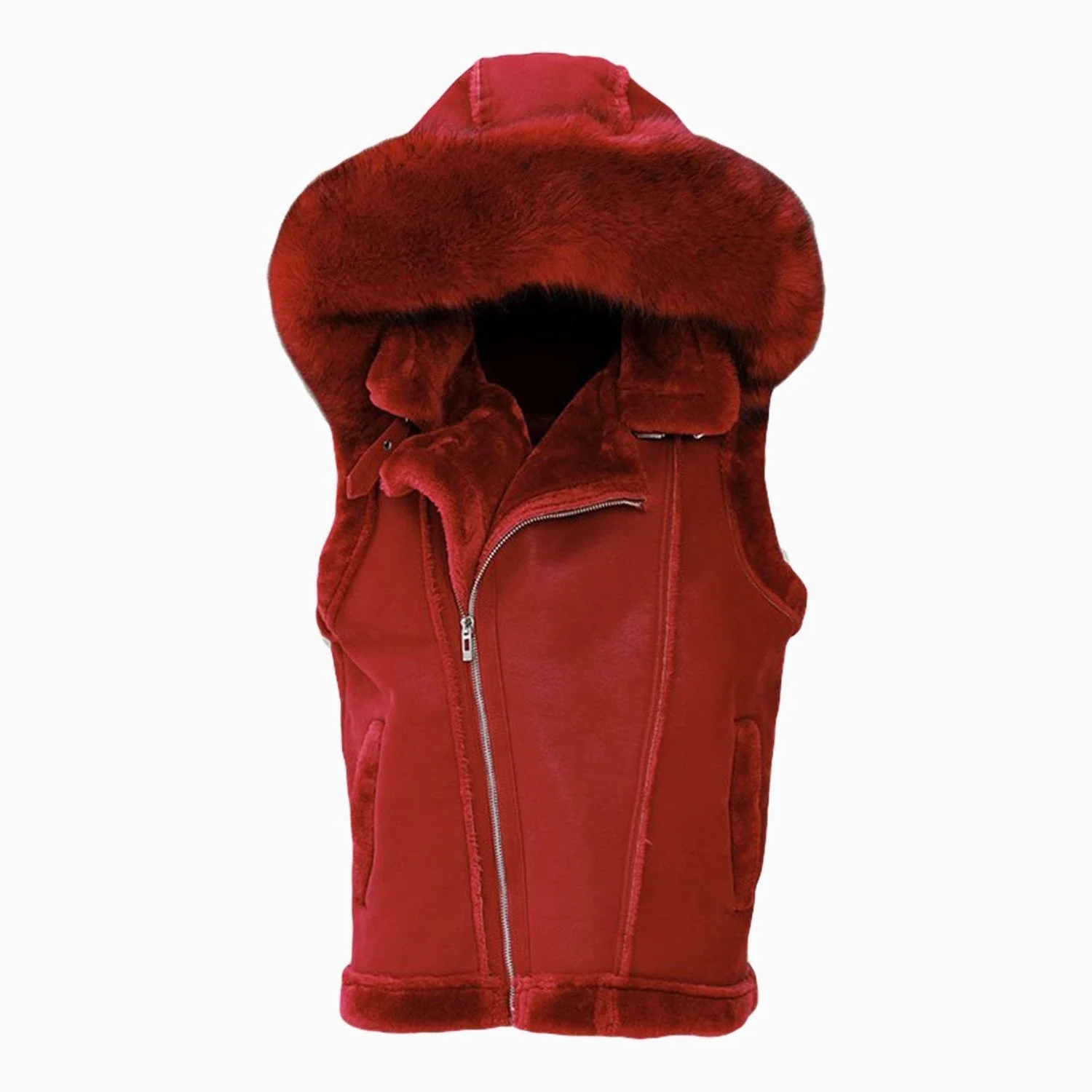 Men's Shearling Vest Jacket - Image 5