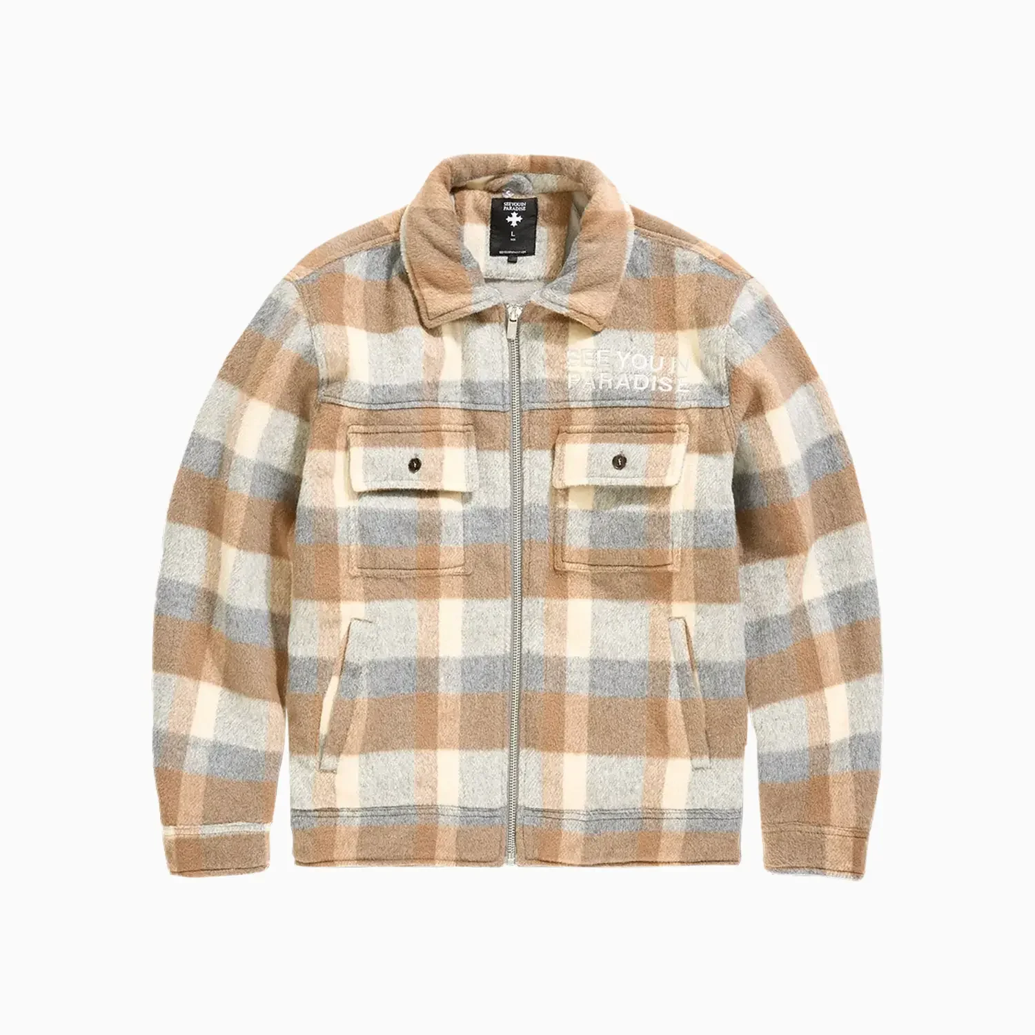 Men's SYIP Flannel Over Shirt With Hood - Image 3