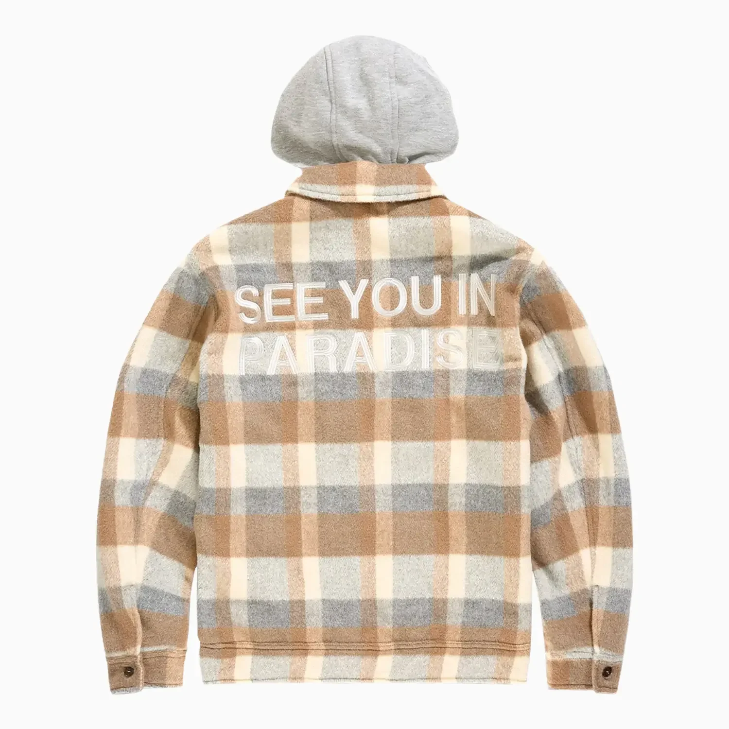 Men's SYIP Flannel Over Shirt With Hood - Image 5