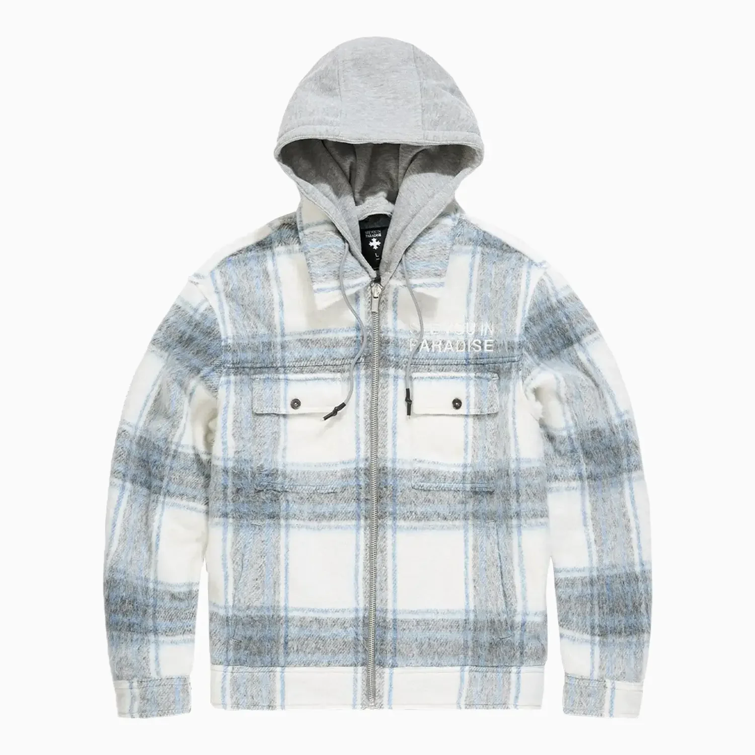 Men's SYIP Flannel Over Shirt With Hood - Image 2