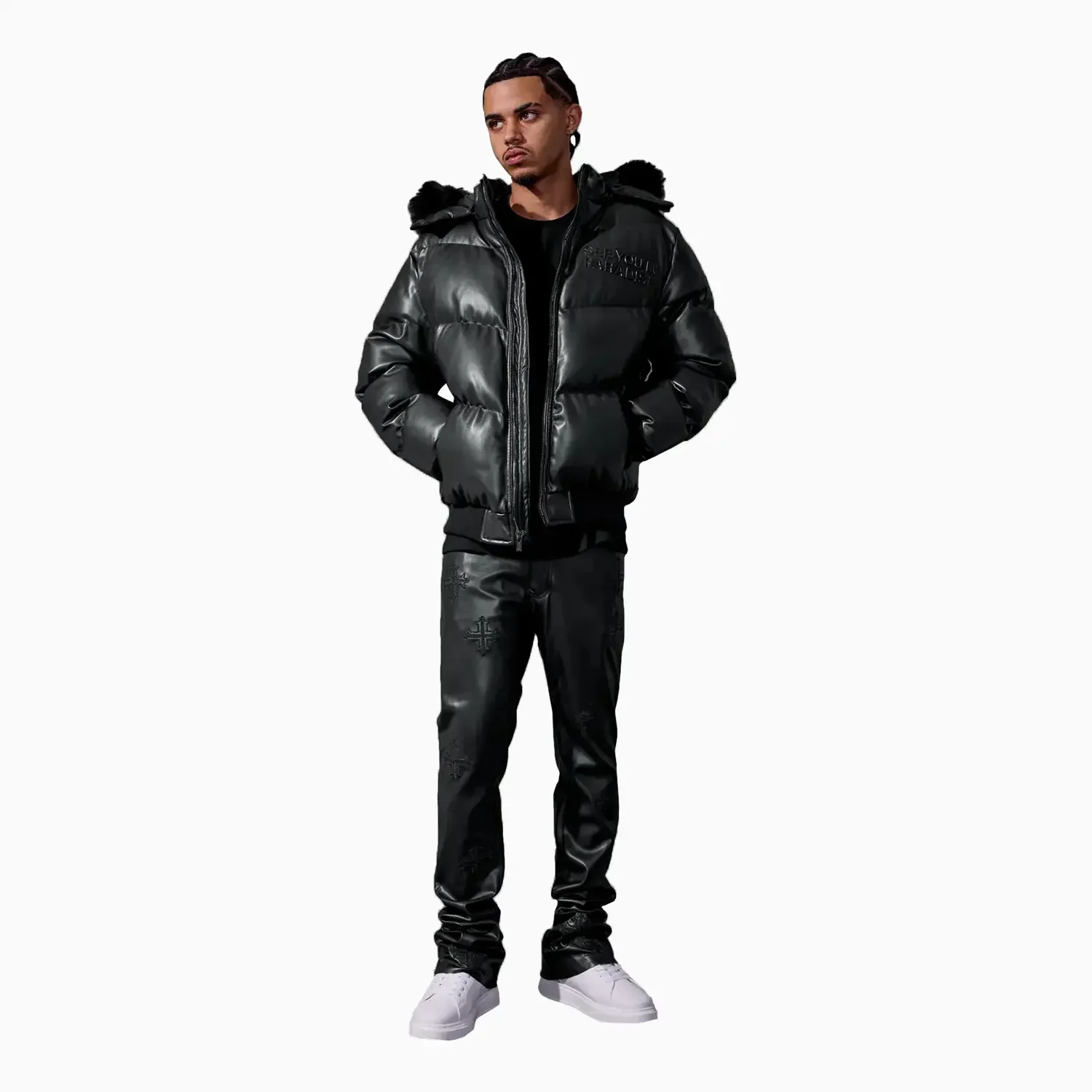Men's SYIP Pu Puffer With Emboss Jacket - Image 3