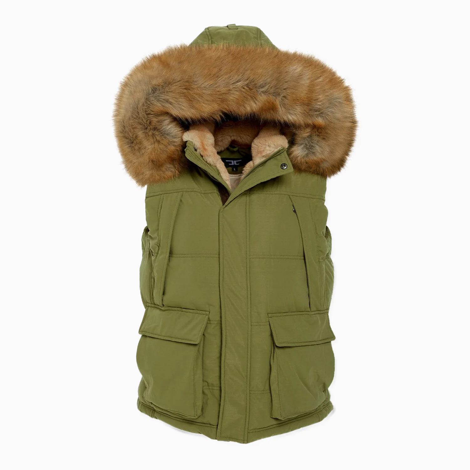 Men's Yukon Fur Lined Hooded Puffer Vest - Image 2