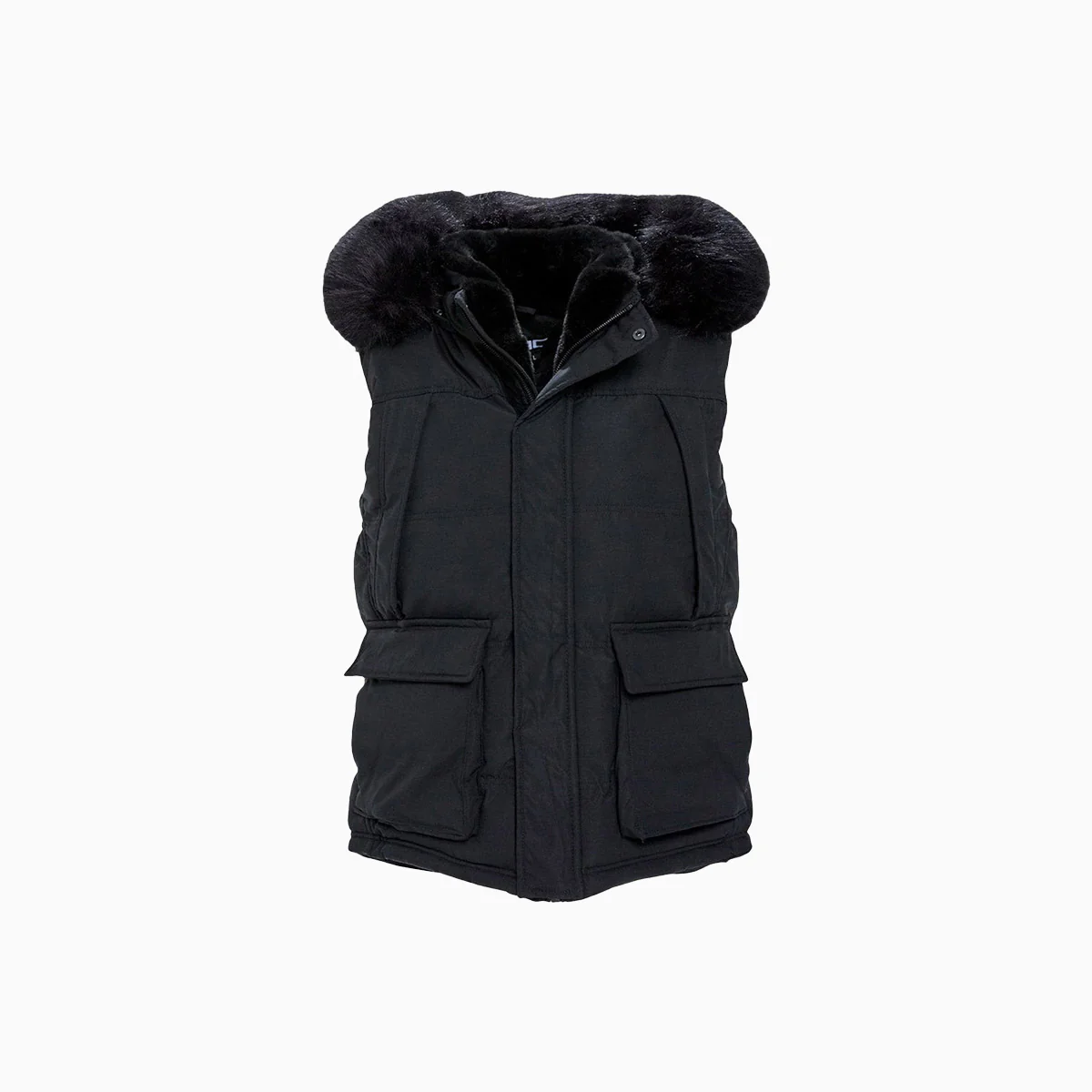 Men's Yukon Fur Lined Hooded Puffer Vest - Image 6
