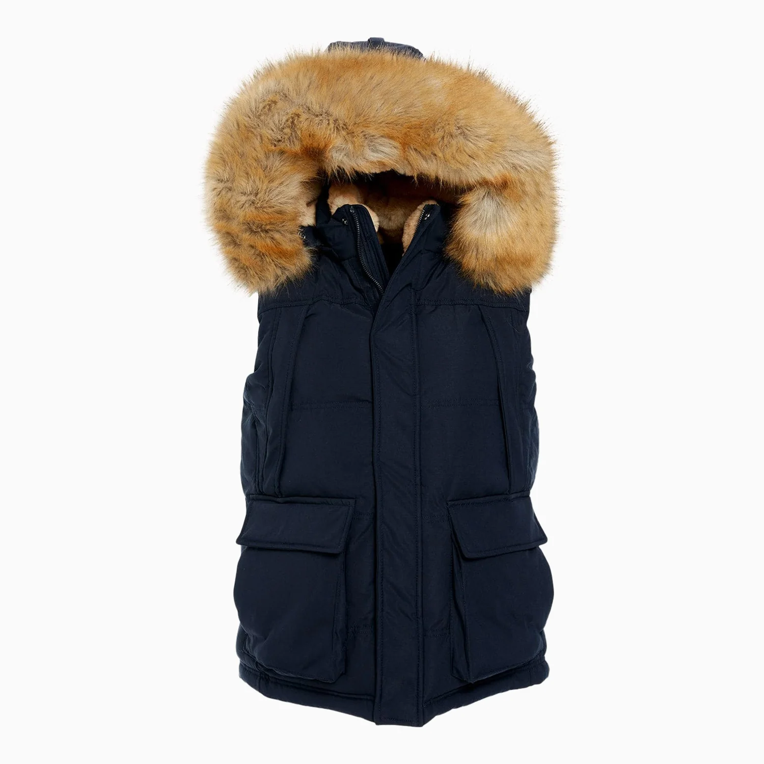 Men's Yukon Fur Lined Hooded Puffer Vest - Image 2