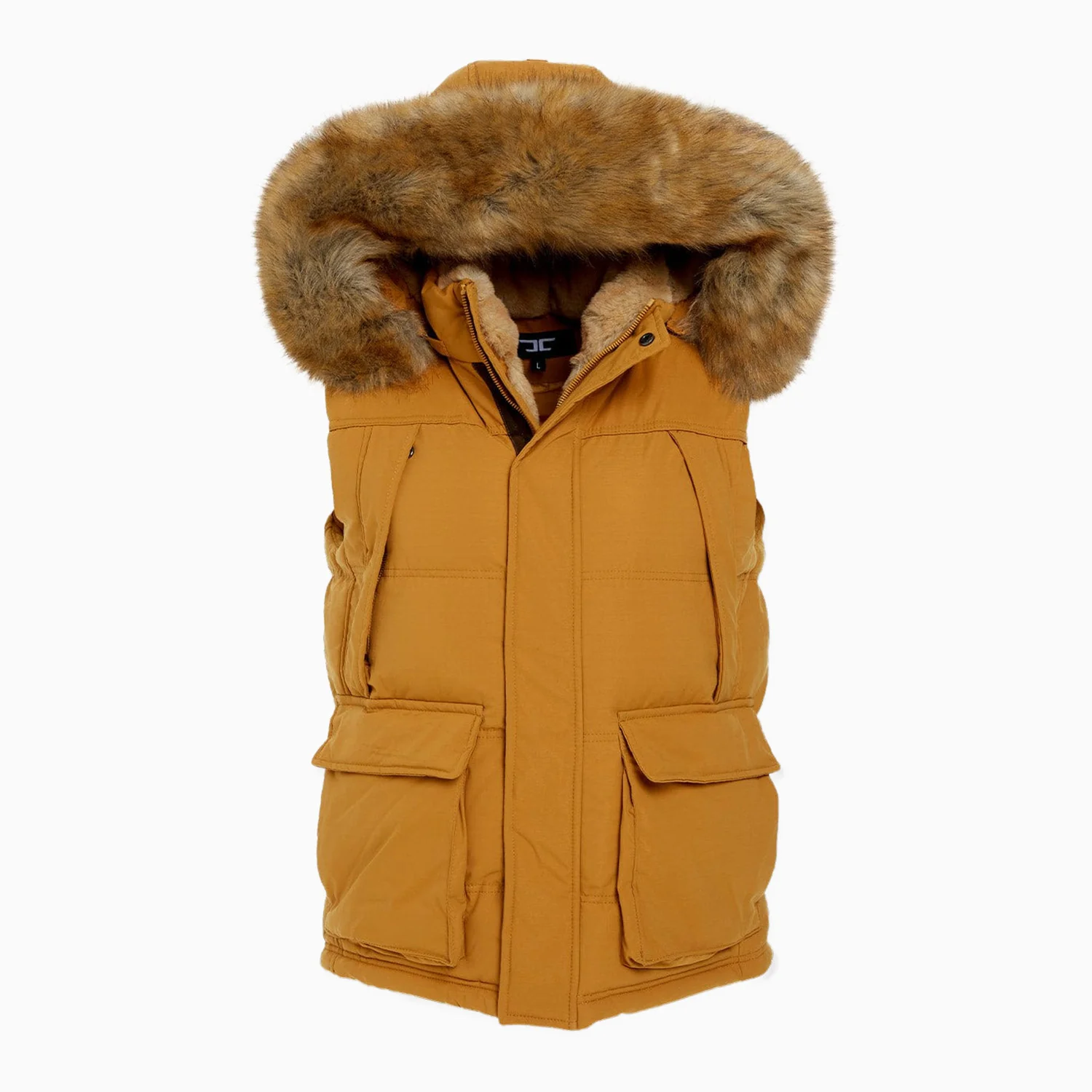 Men's Yukon Fur Lined Hooded Puffer Vest - Image 2