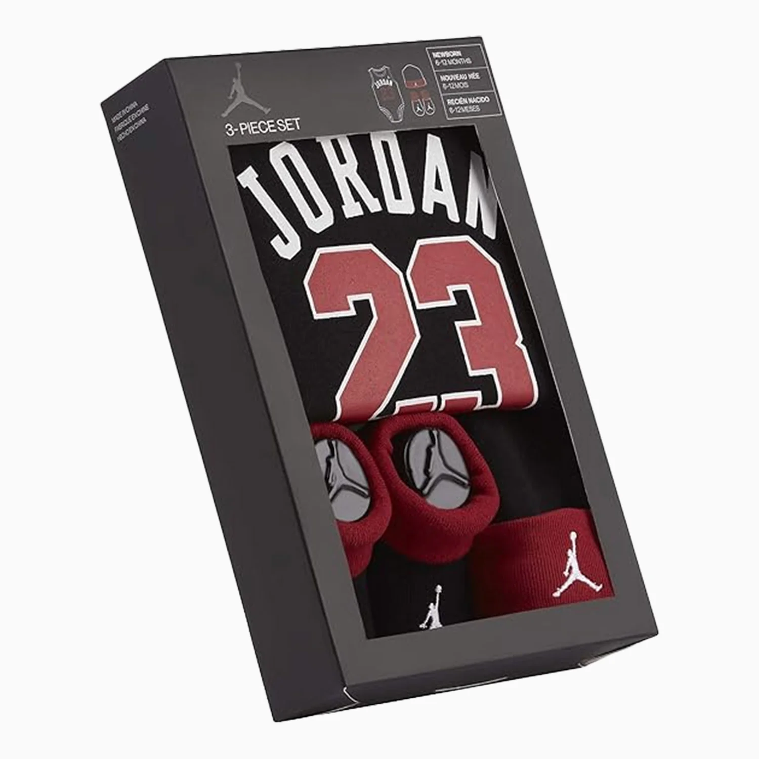 Kid's Jumpman 23 Jersey Bodysuit Beanie 3 Set Outfit - Image 3