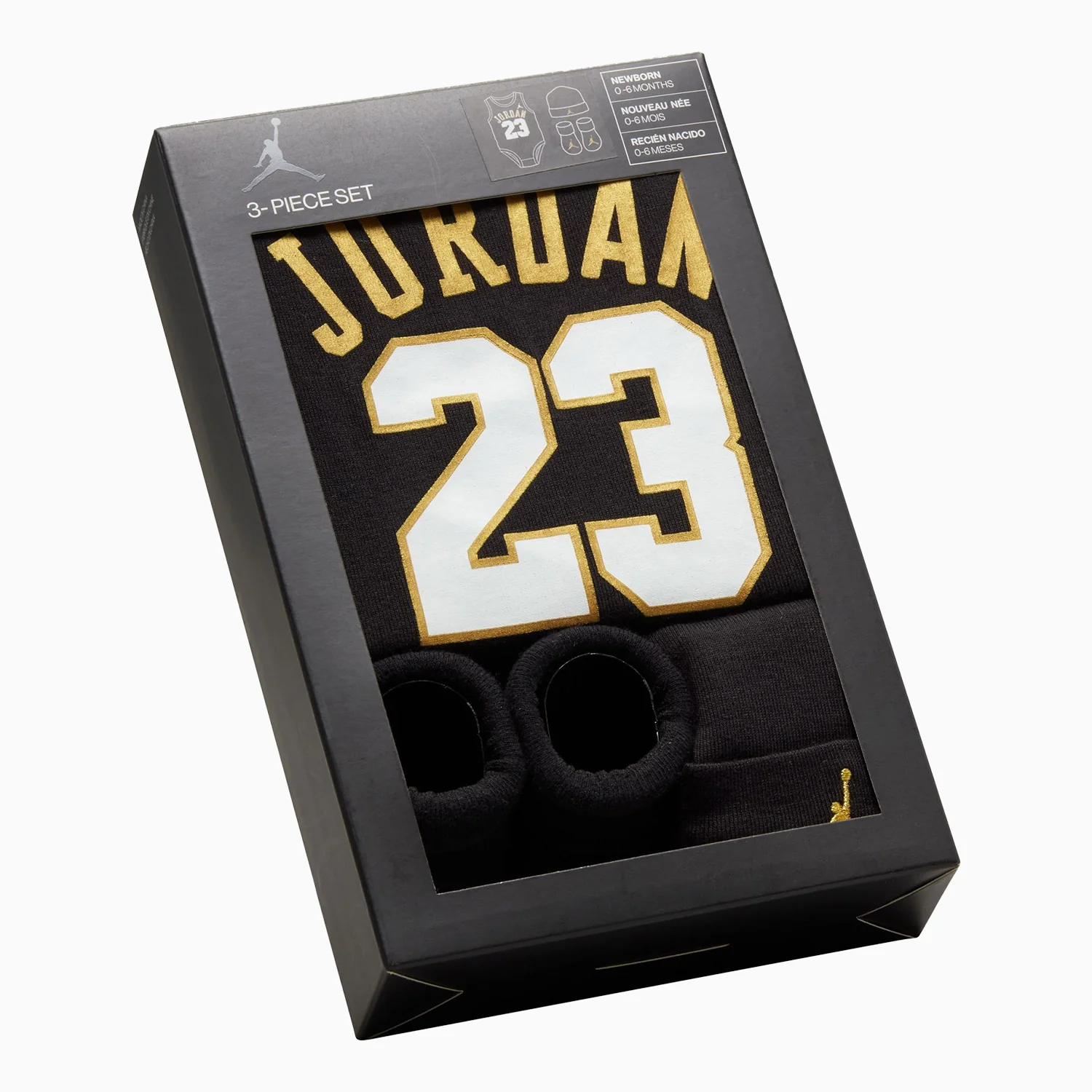 Kid's Jumpman 23 Jersey Bodysuit Beanie 3 Set Outfit - Image 3