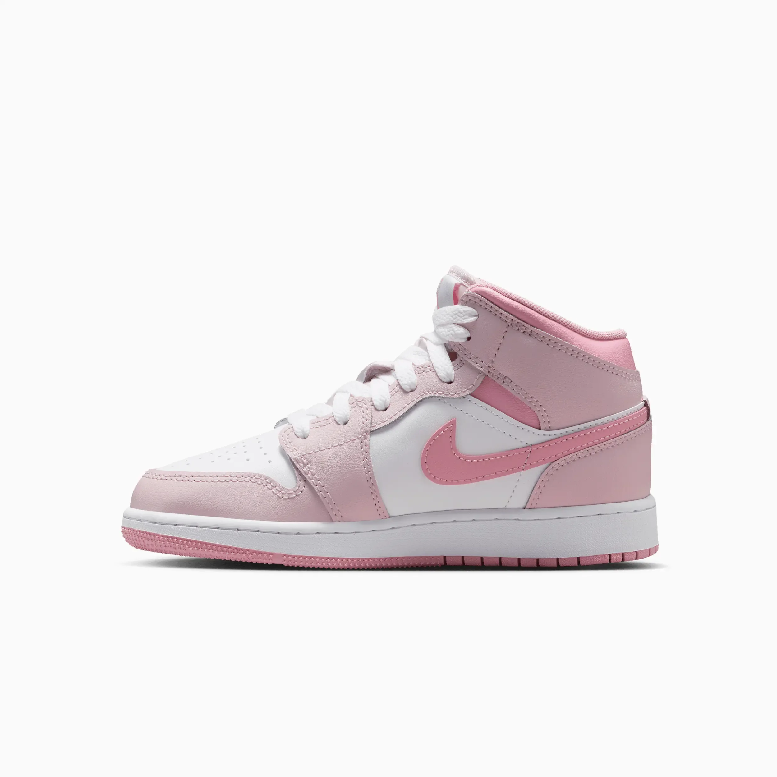 Kid's Air Jordan 1 Mid "Pearl Pink White" Grade School - Image 4