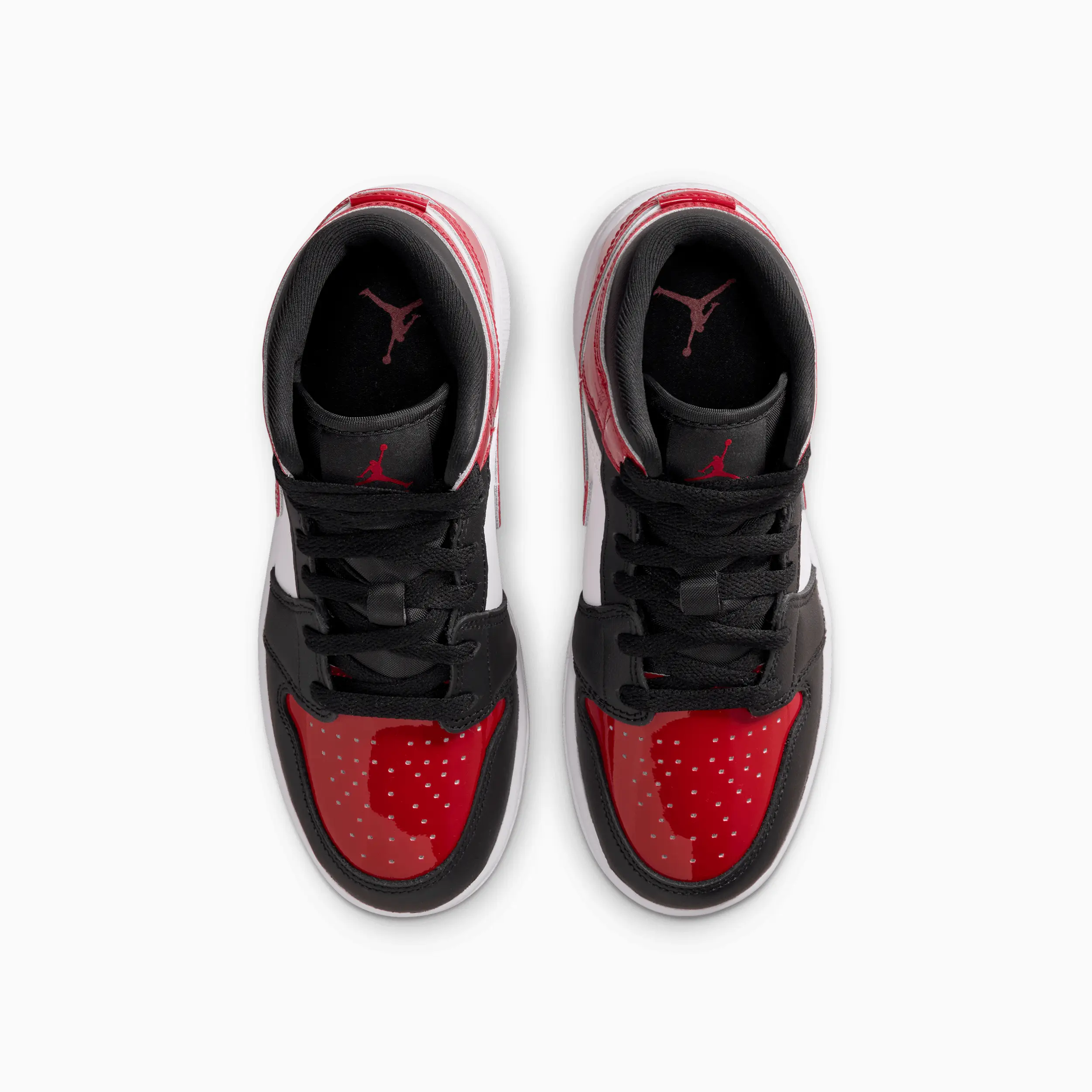 Kid's Air Jordan 1 Mid SE "Patent Bred Toe" Grade School - Image 5