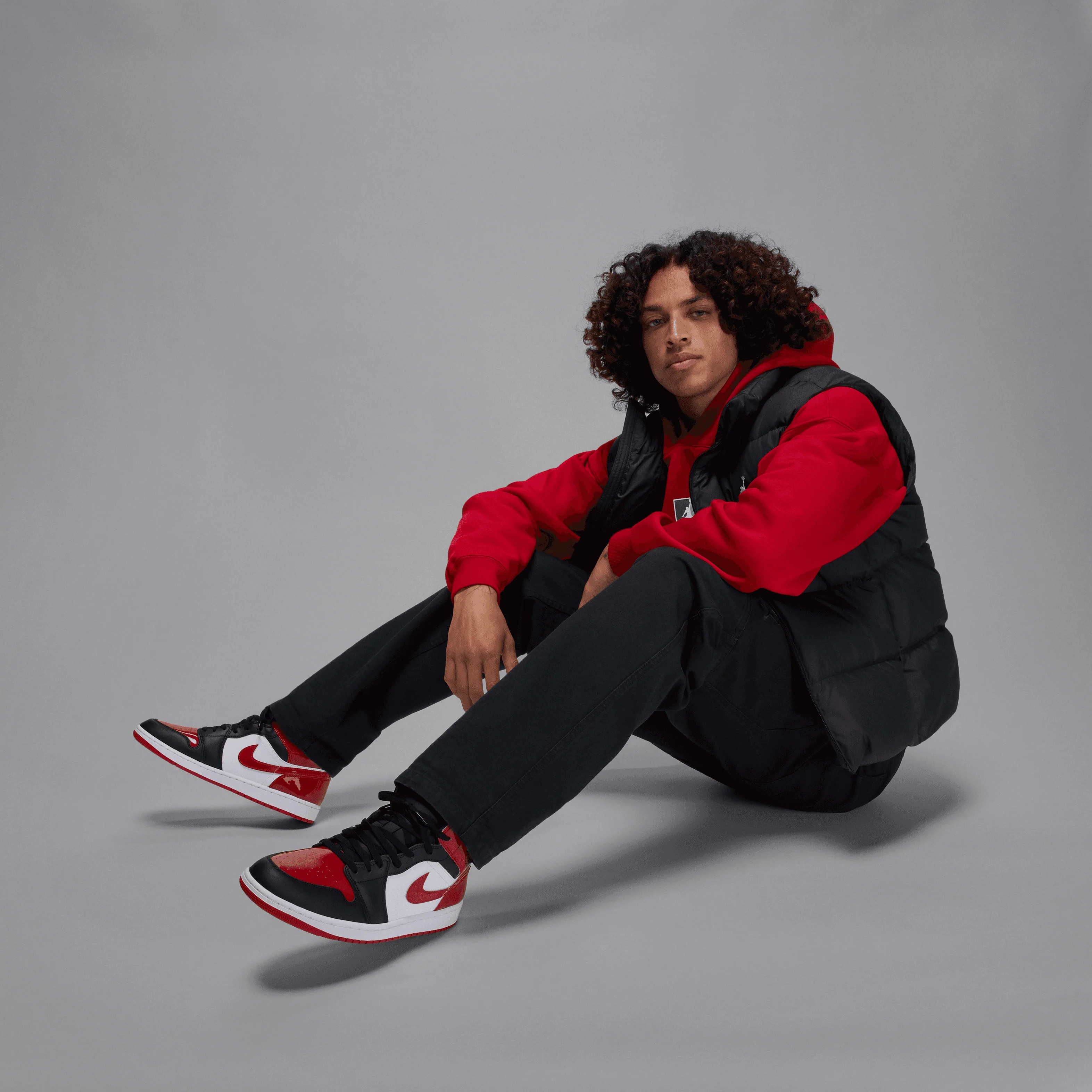 Men's Air Jordan 1 Mid SE "Patent Bred Toe" - Image 2