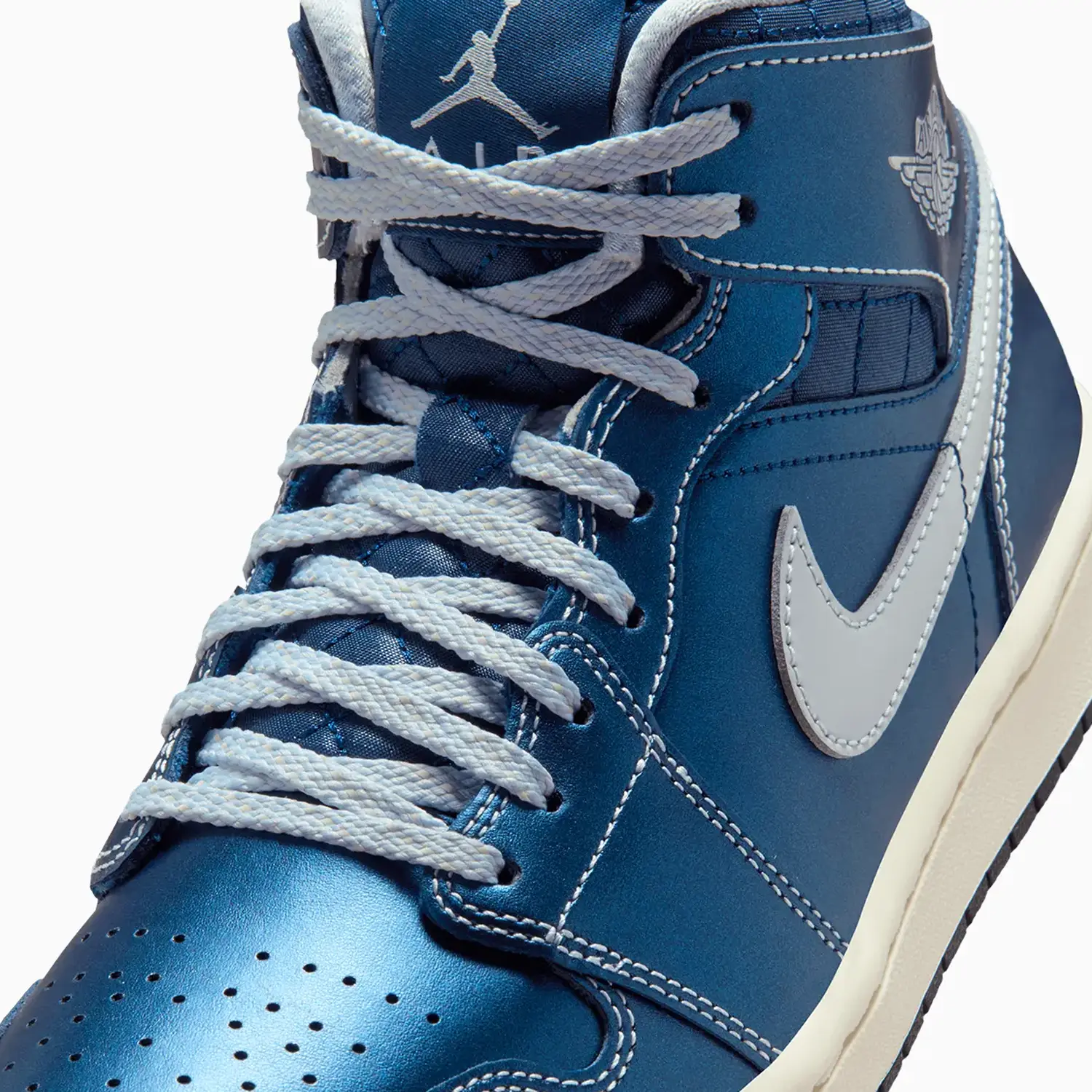 Women's Air Jordan 1 Mid SE "Metallic Blue Quilted" - Image 8