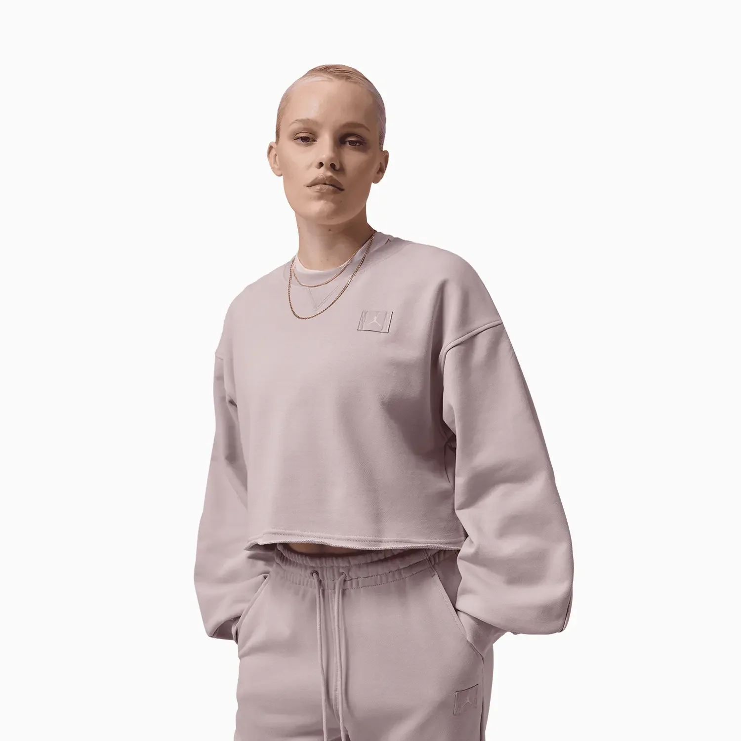 Women's Flight Cropped Fleece Open-Hem Outfit - Image 3