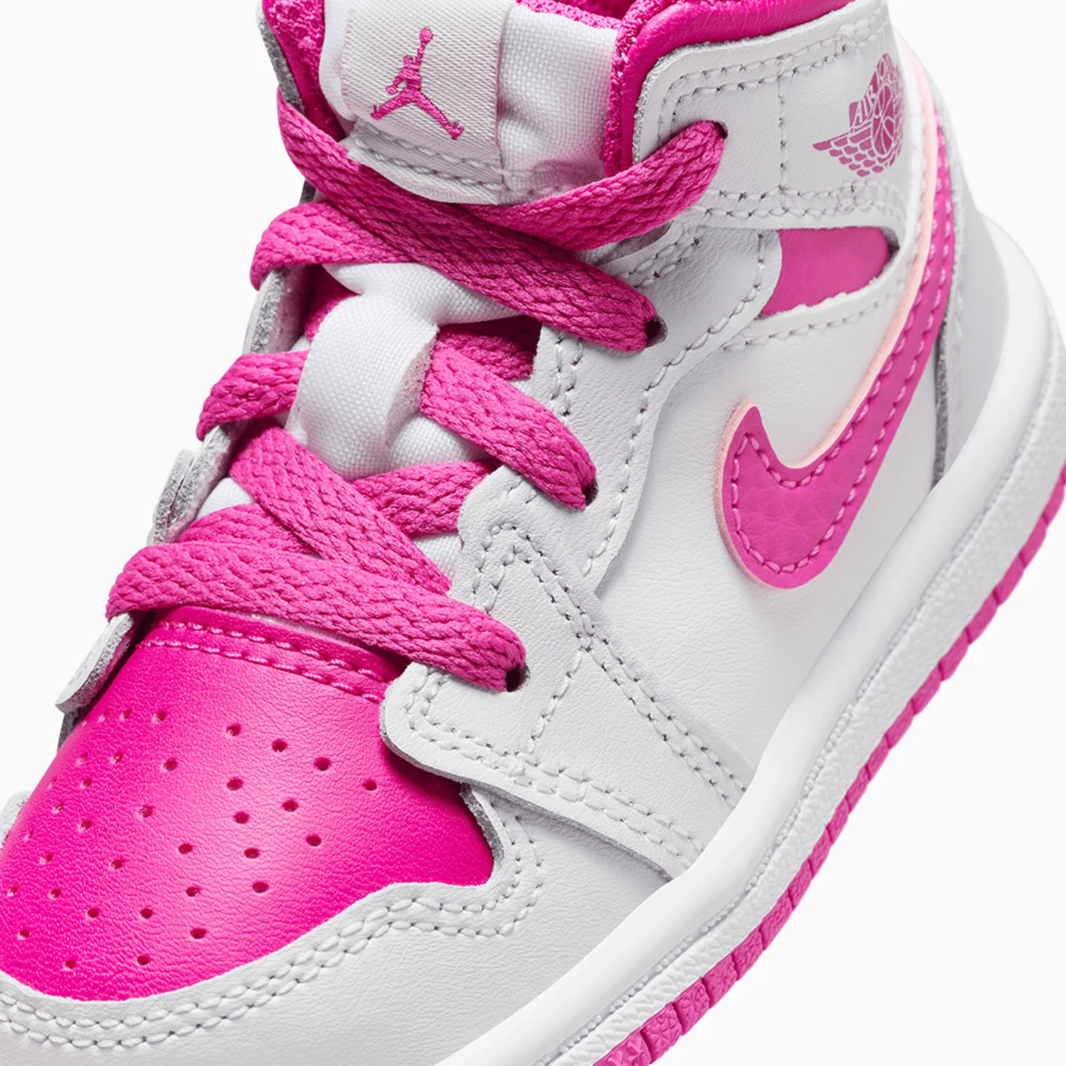 Kid's Air Jordan 1 Mid "Fire Pink" Toddlers - Image 7