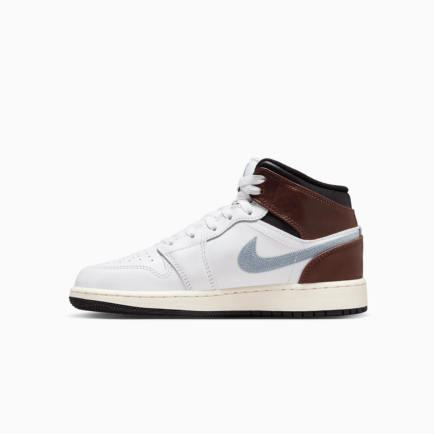 Kid's Air Jordan 1 Mid SE "Brown Blue Grey" Grade School - Image 3