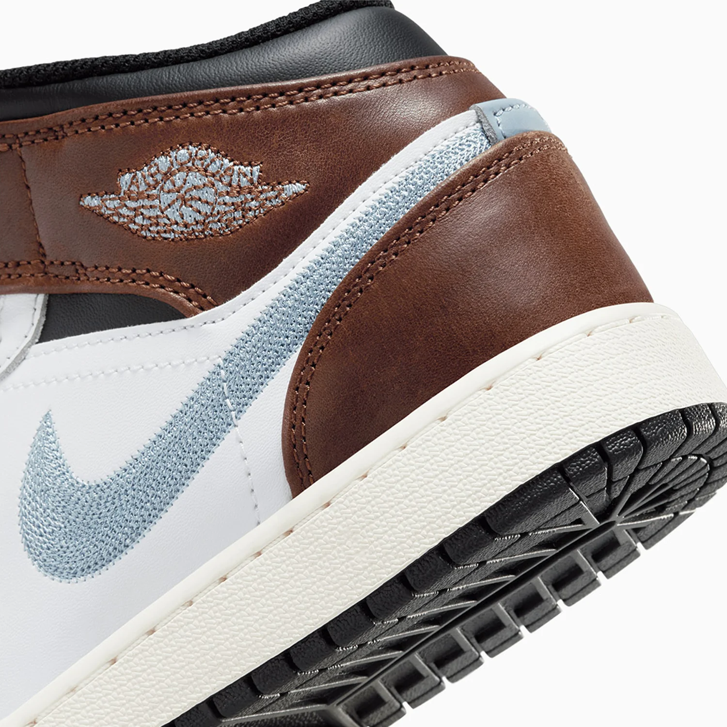Kid's Air Jordan 1 Mid SE "Brown Blue Grey" Grade School - Image 8
