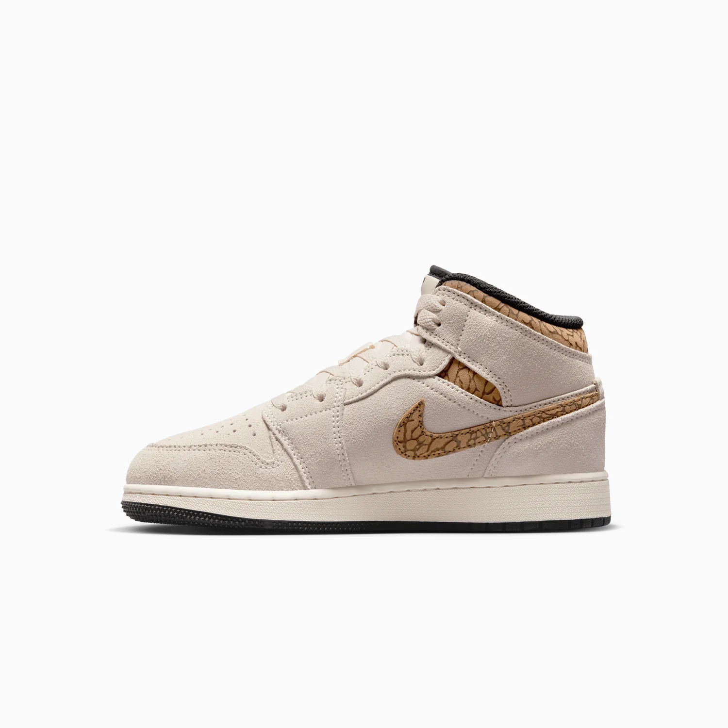 Kid's Air Jordan 1 Mid SE "Brown Elephant" Grade School - Image 4