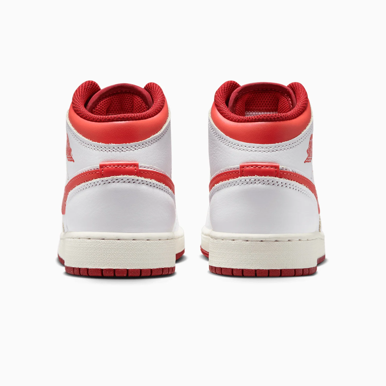 Kid's Air Jordan 1 Mid SE "White Dune Red" Grade School - Image 6