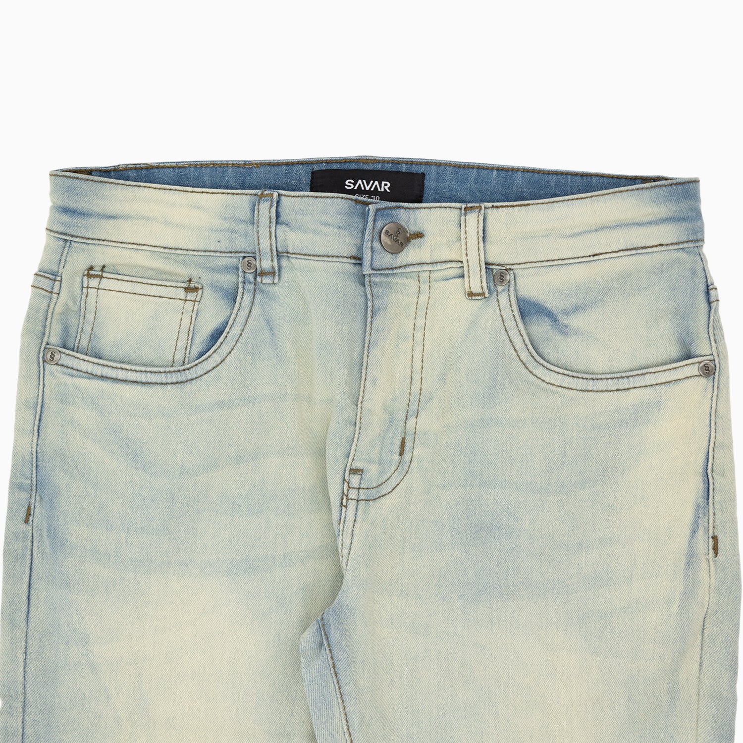 Kid's Savar Ice Blue Tinted Slim Denim Jeans Pant - Image 3