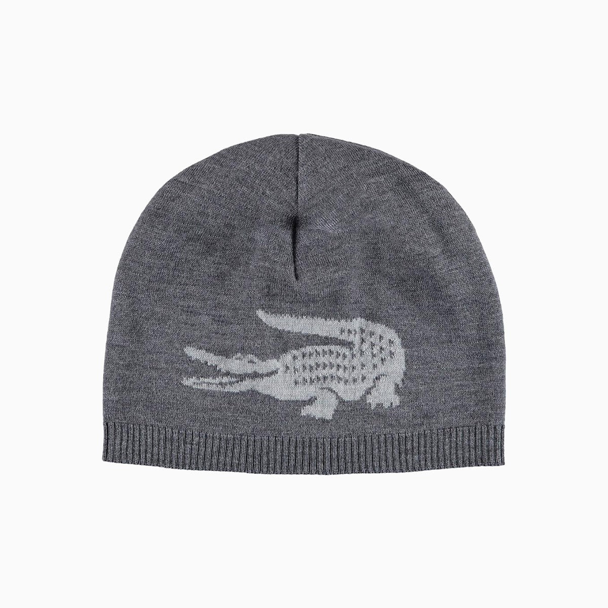 Jacquard Crocodile Wool Reversible Beanie Hat - Image 2