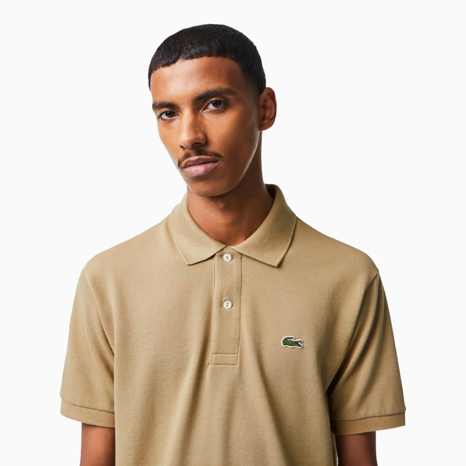 Men's Short Sleeved Ribbed Collar Polo Shirt - Image 3