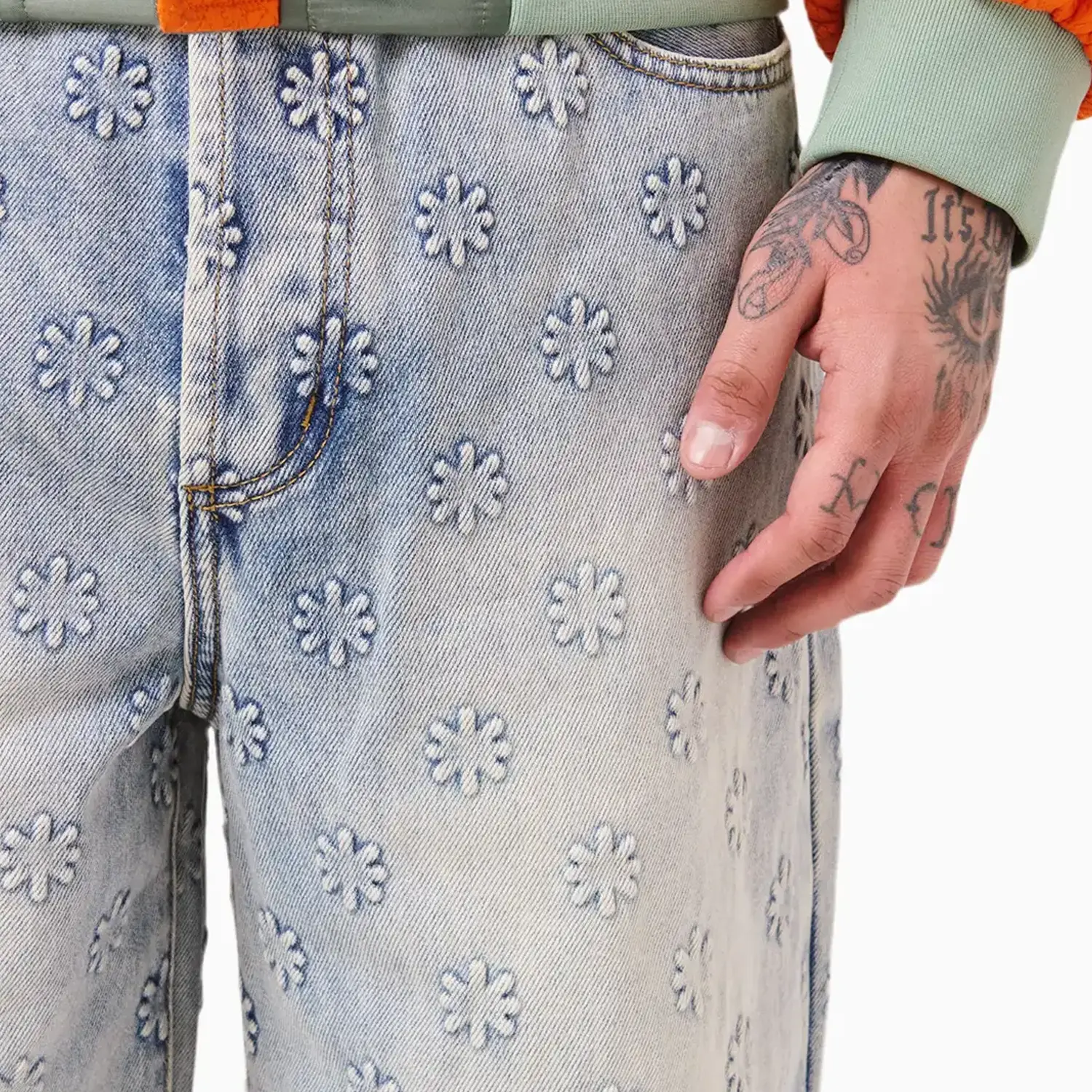 Men's Embossed Logo Denim Pant - Image 6