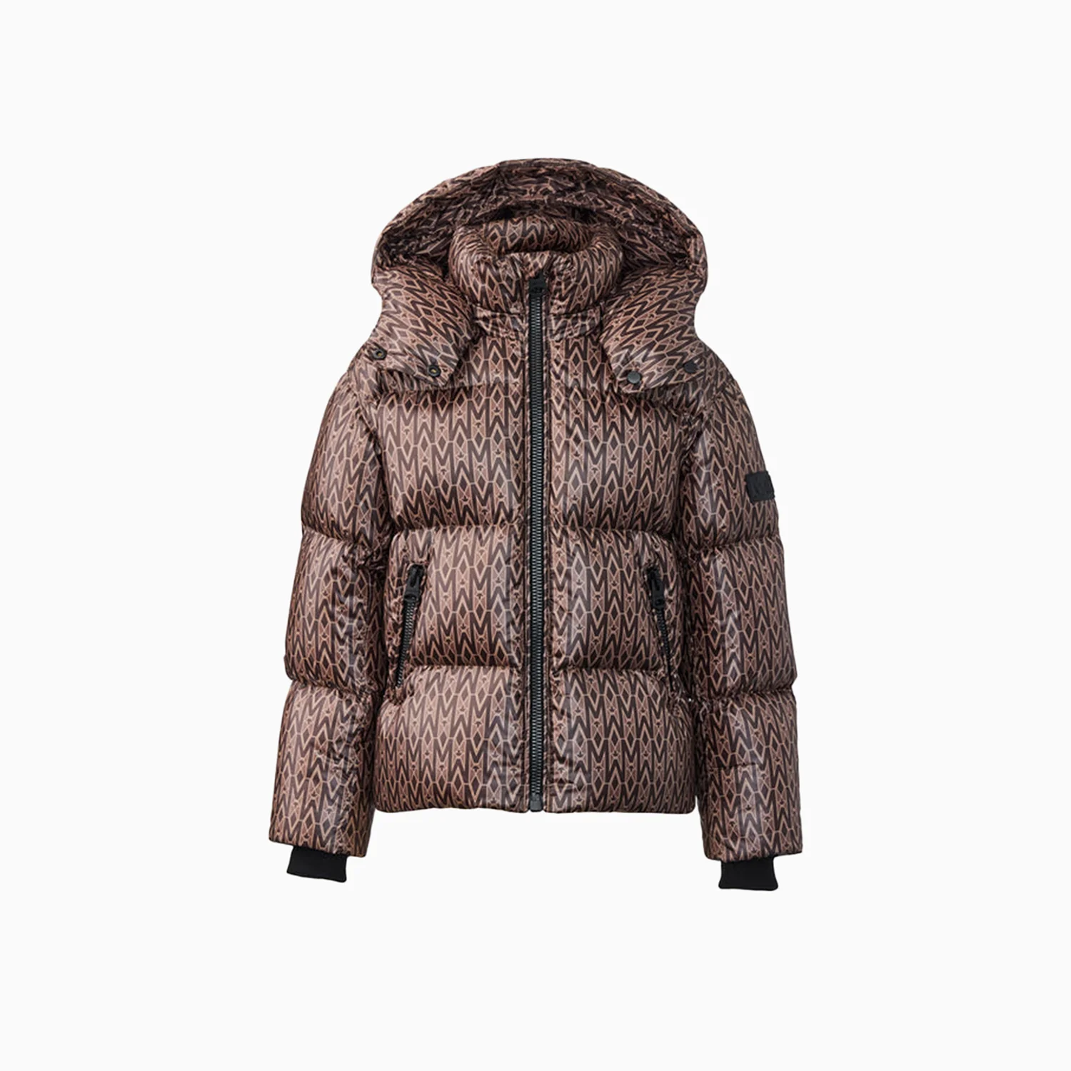 Kid's Jesse Lustrous Light Down Monogram Print Jacket - Image 2