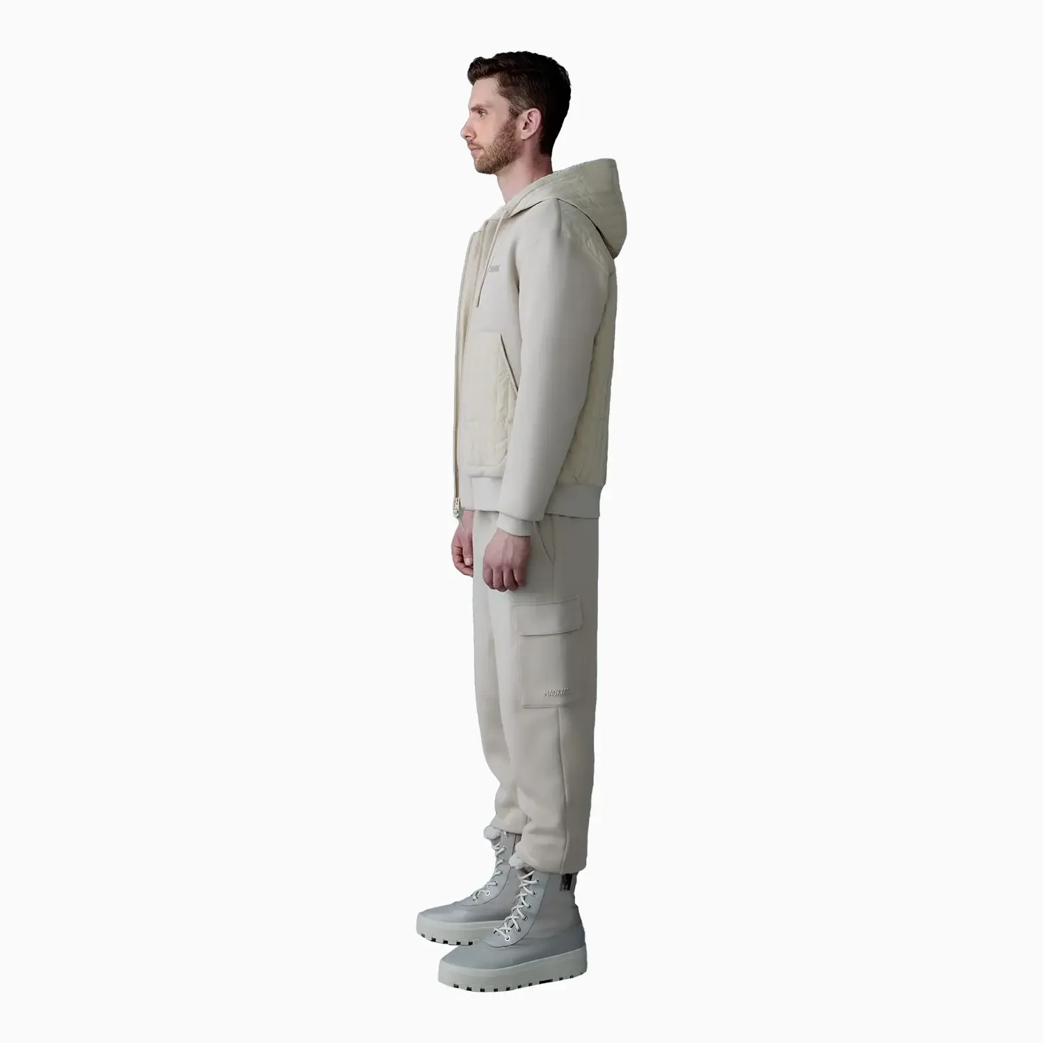 Men's CRUZ Zip-Up Hybrid Vertical Quilt Hoodie - Image 4