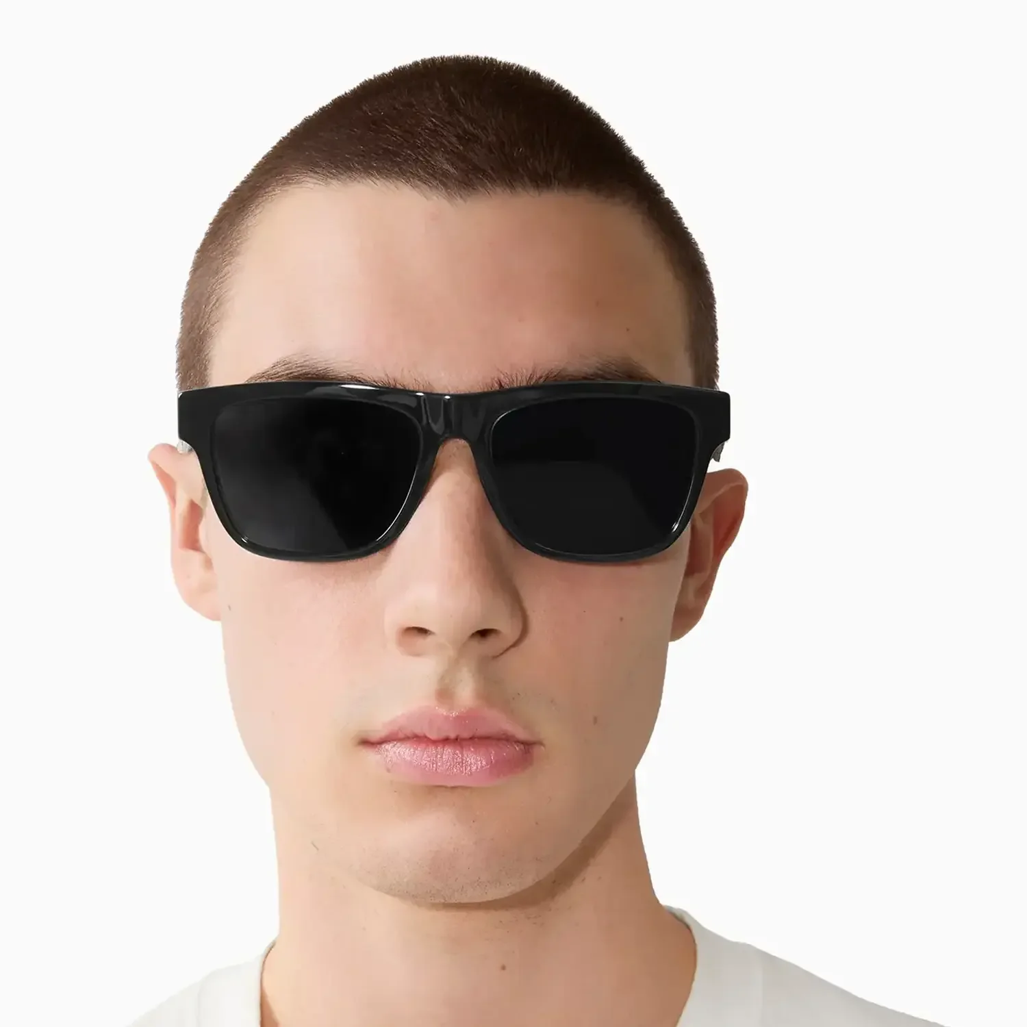 Men's Burberry Black Vintage Check Rectangular Sunglasses - Image 2