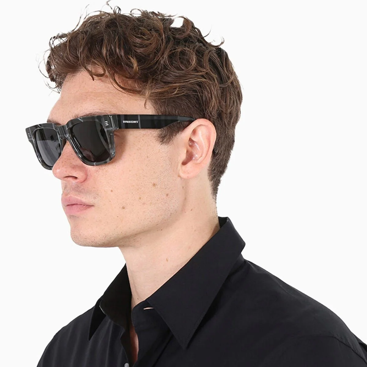 Men's Burberry Hayden Charcoal Sunglasses - Image 2