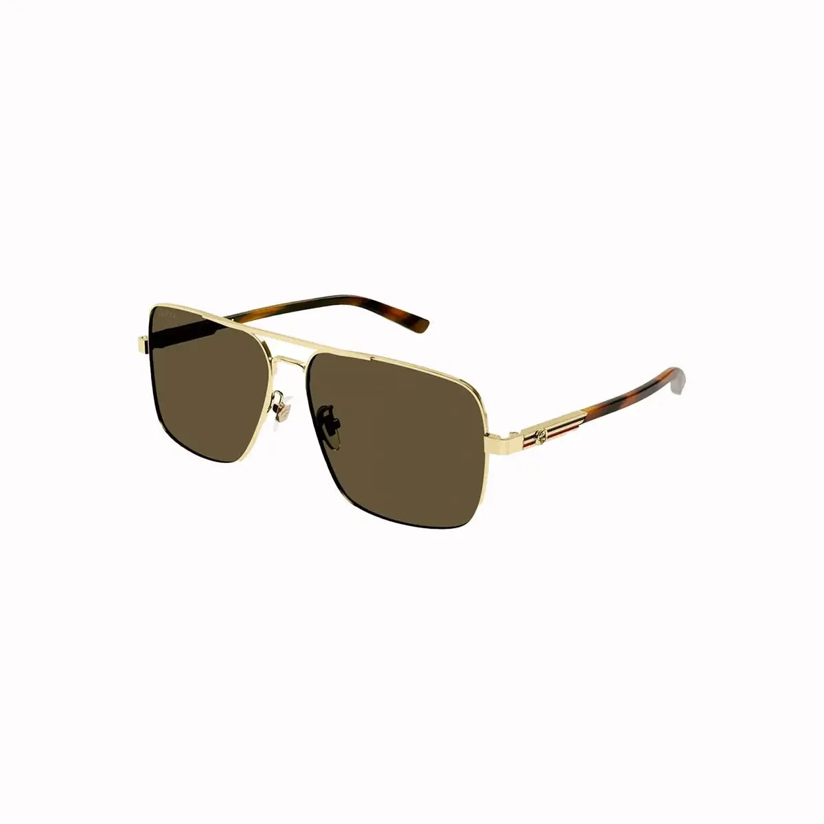 Men's Gucci Metal Gold Brown Sunglasses - Image 3