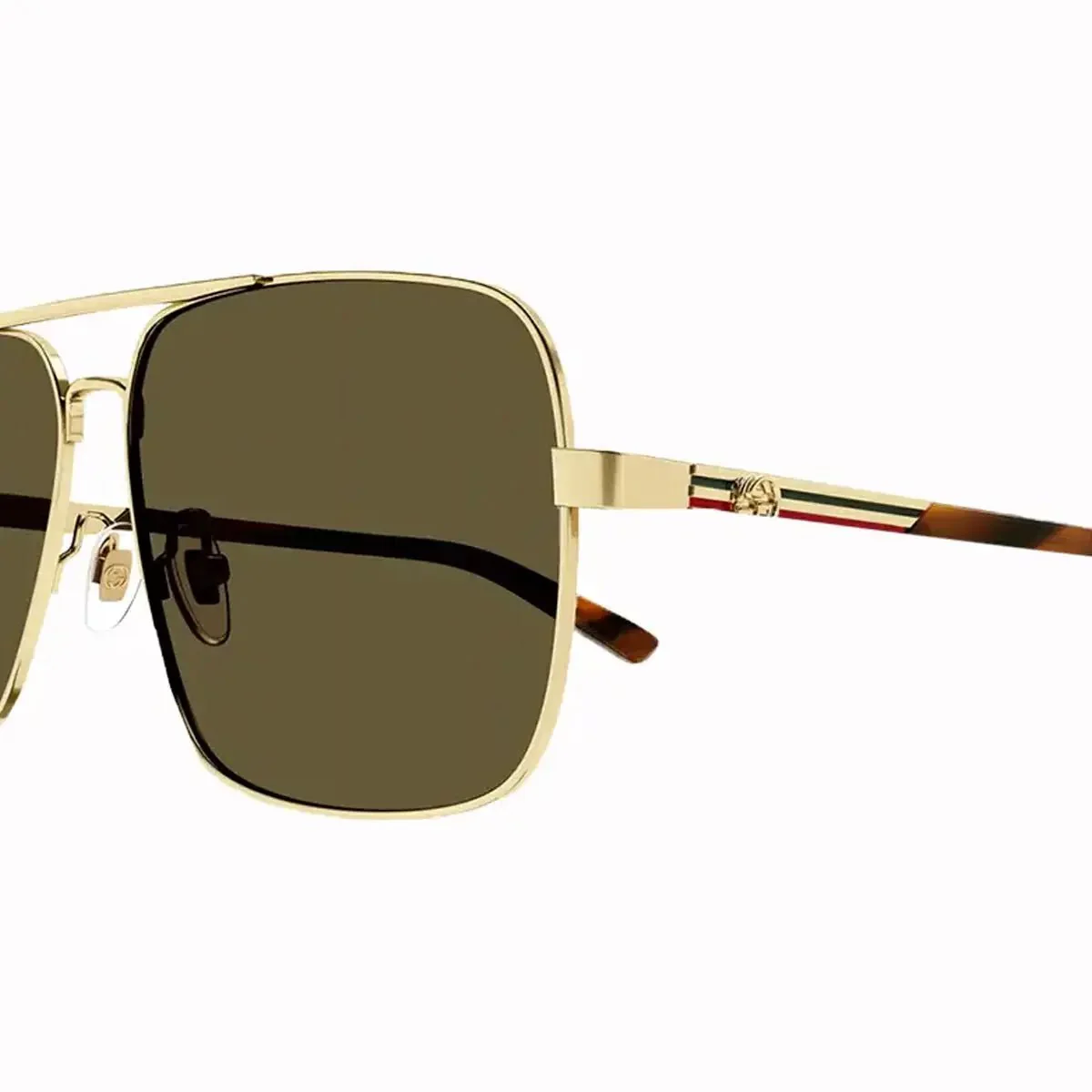 Men's Gucci Metal Gold Brown Sunglasses - Image 4