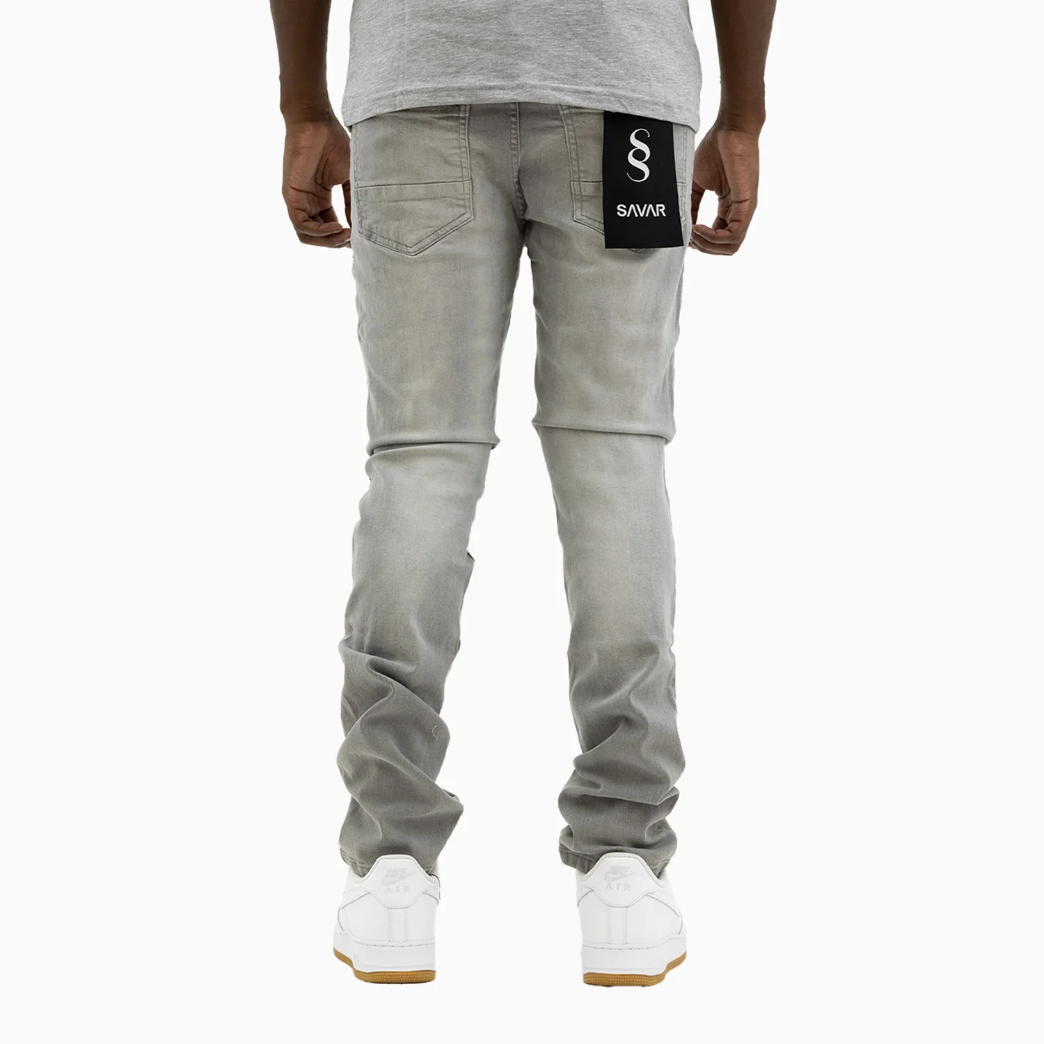 Men's Savar Ice Grey Slim Denim Jeans Pant - Image 4
