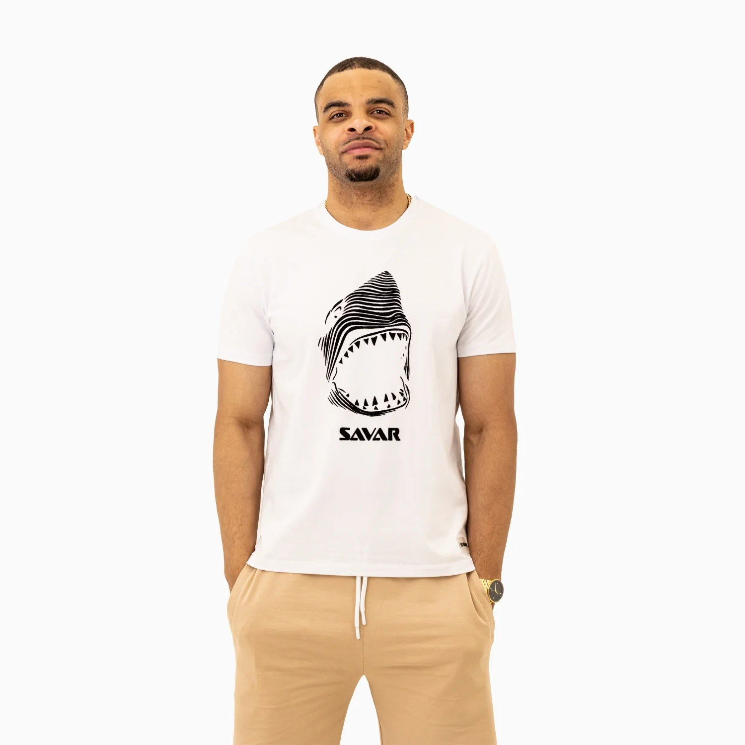 Men's Savar Shark Short Sleeve Logo T-Shirt - Image 3