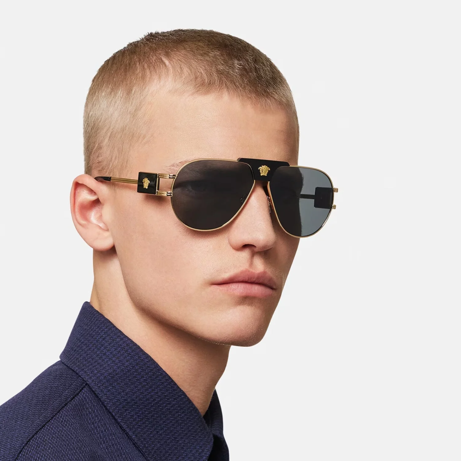 Men's Versace Special Project Aviator Sunglasses - Image 2