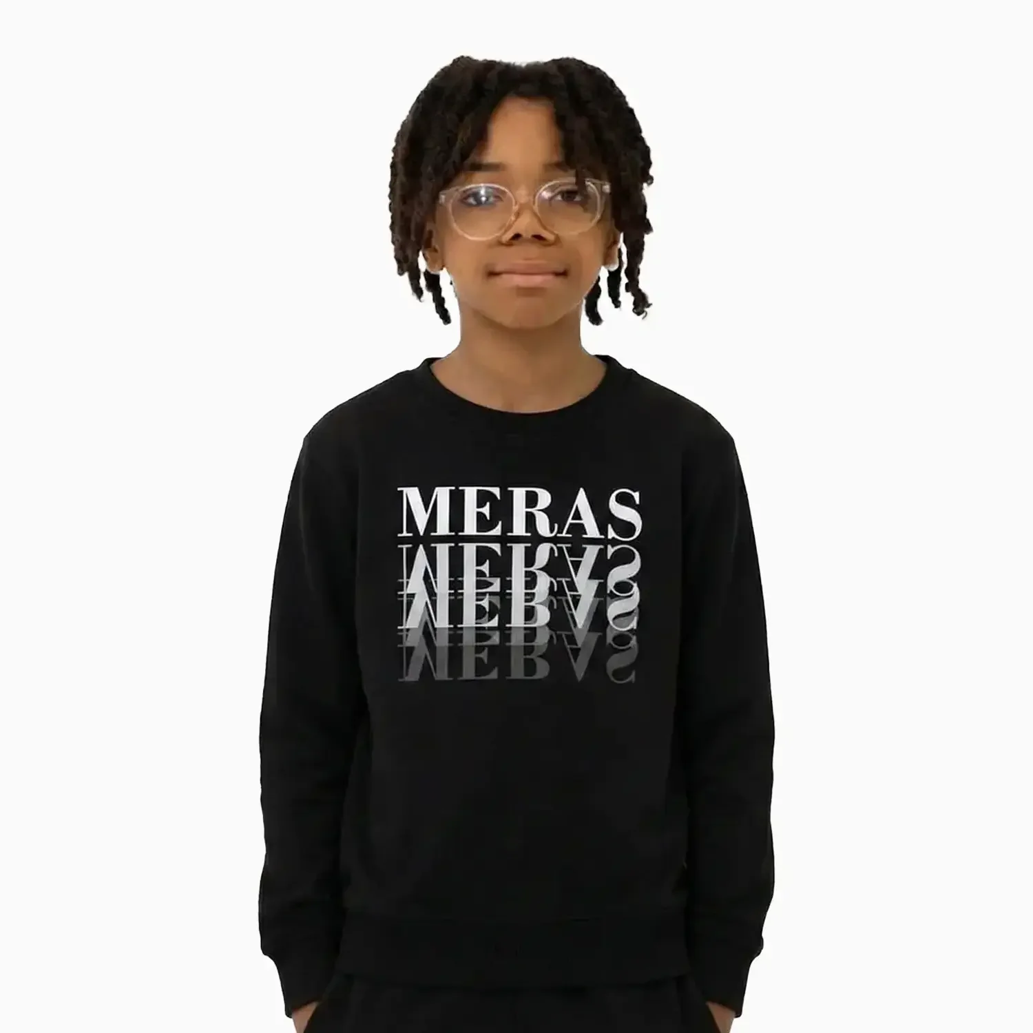 Kid's Gradient Text Crew Neck Sweatshirt