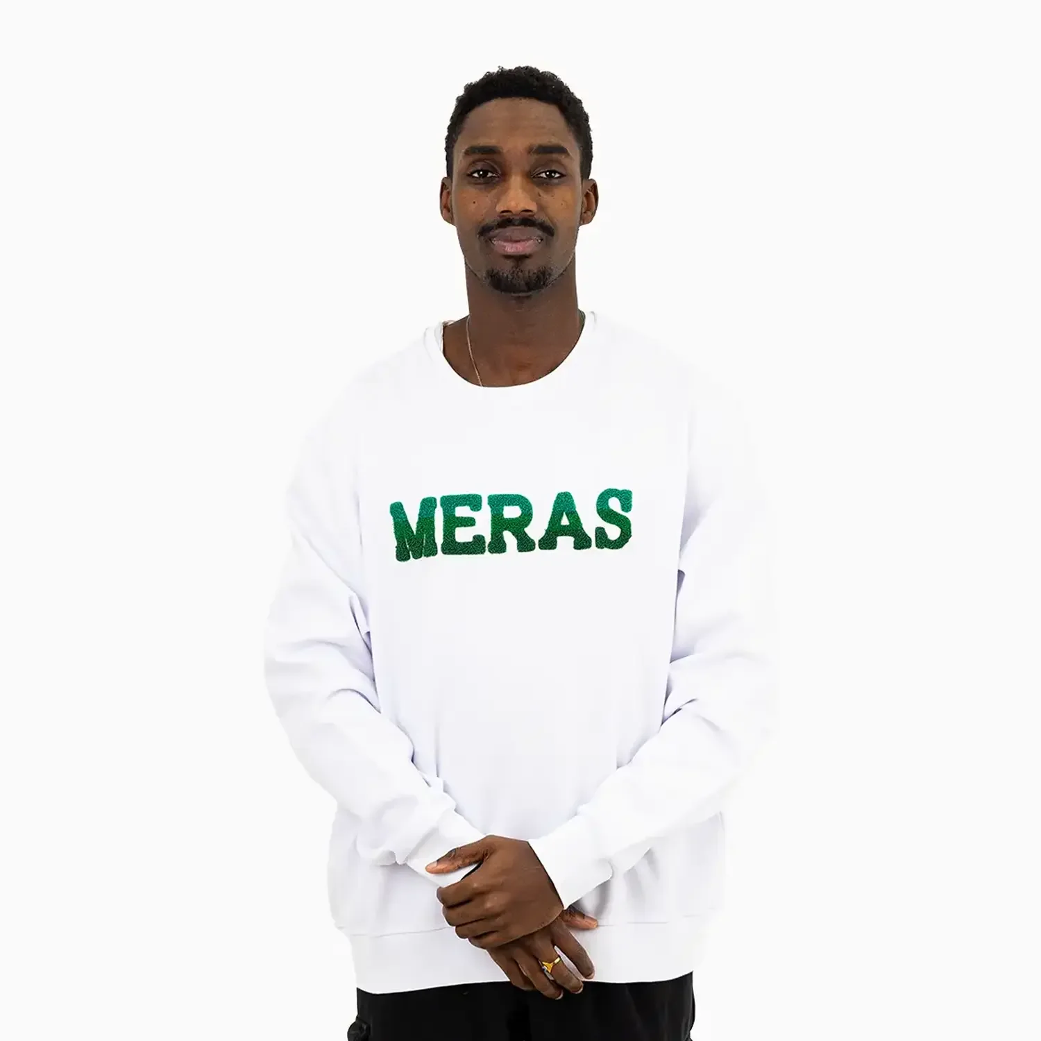 Men's Chenille Patch Crew Neck Sweatshirt