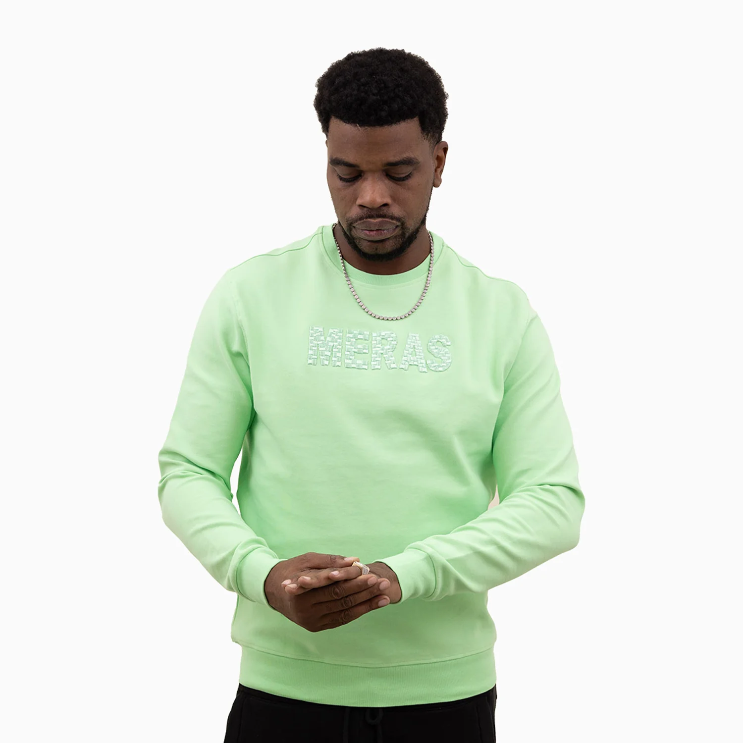 Men's Embroidery Crew Neck Sweatshirt - Image 4