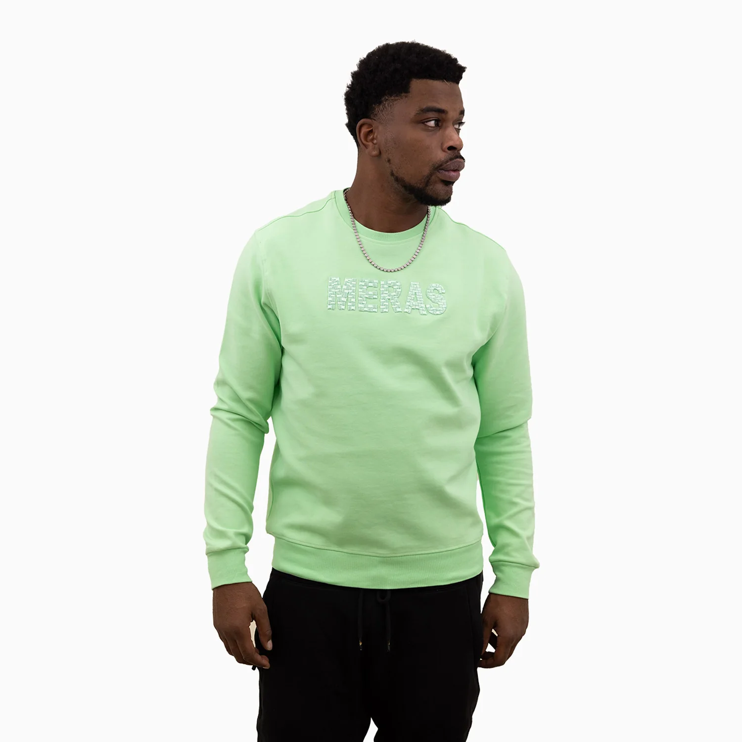 Men's Embroidery Crew Neck Sweatshirt - Image 5