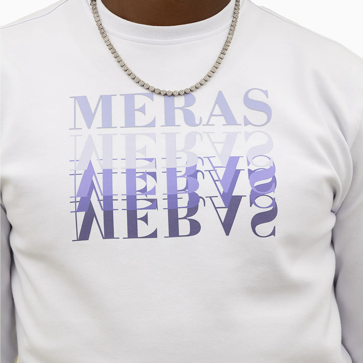 Men's Gradient Text Crew Neck Sweatshirt - Image 2