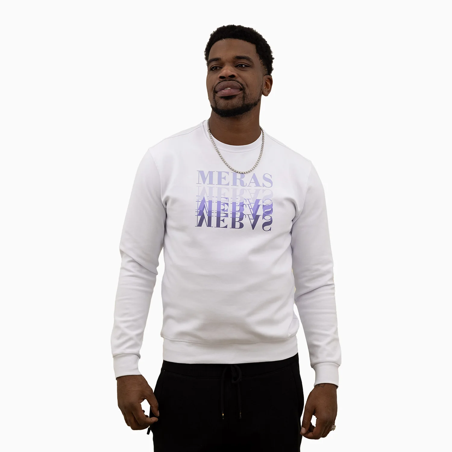 Men's Gradient Text Crew Neck Sweatshirt - Image 5