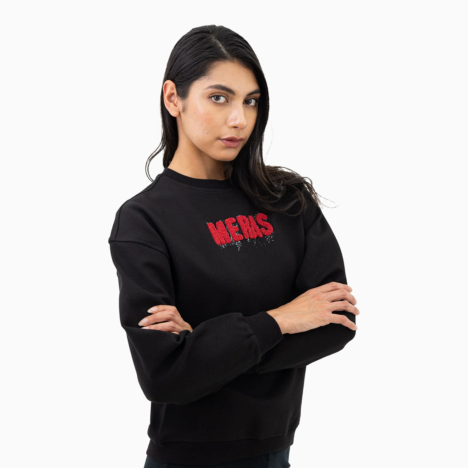 Women's Chenille Patch Sweatshirt - Image 2