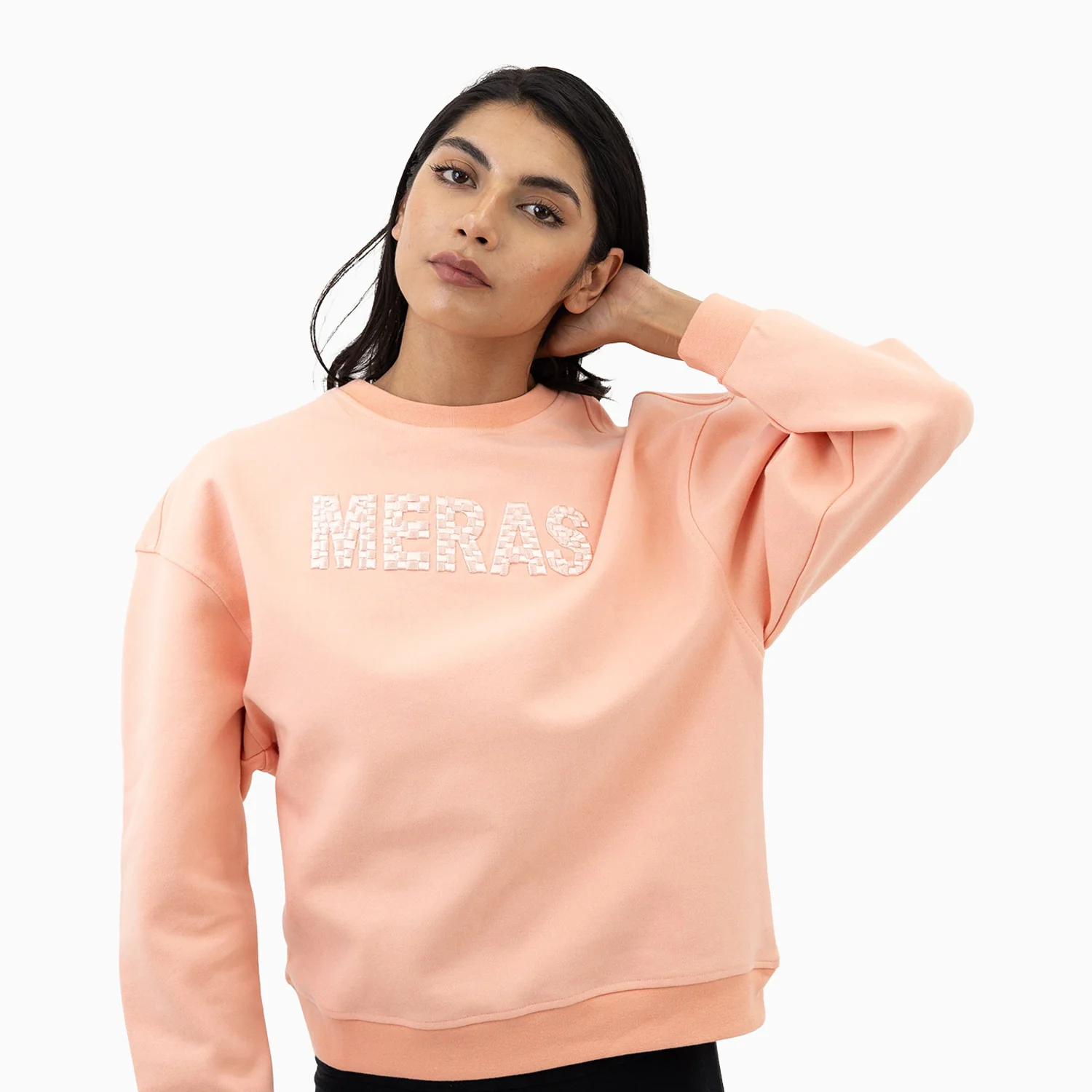 Women's Embroidery Crew Neck Sweatshirt - Image 4