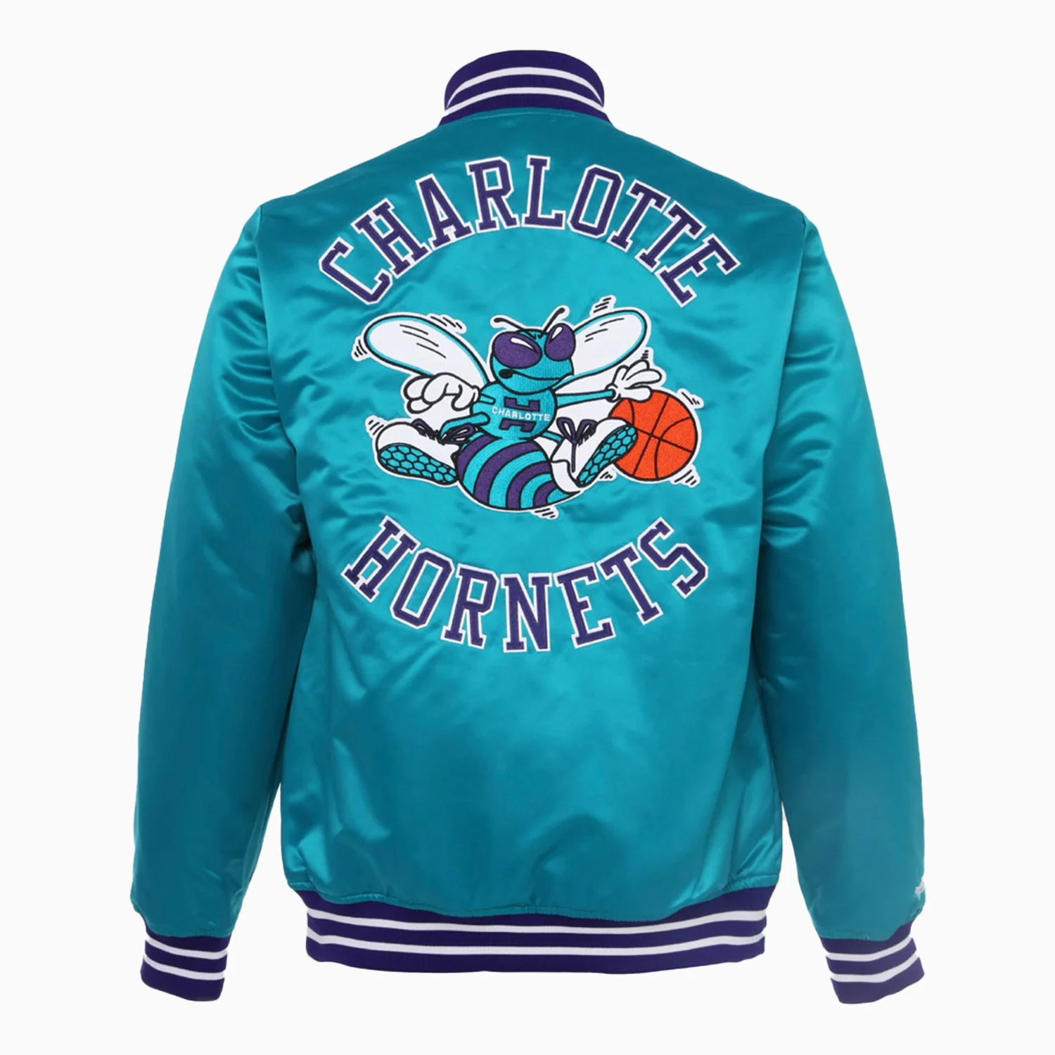 Kid's Charlotte Hornets Heavyweight NBA Satin Jacket - Image 2