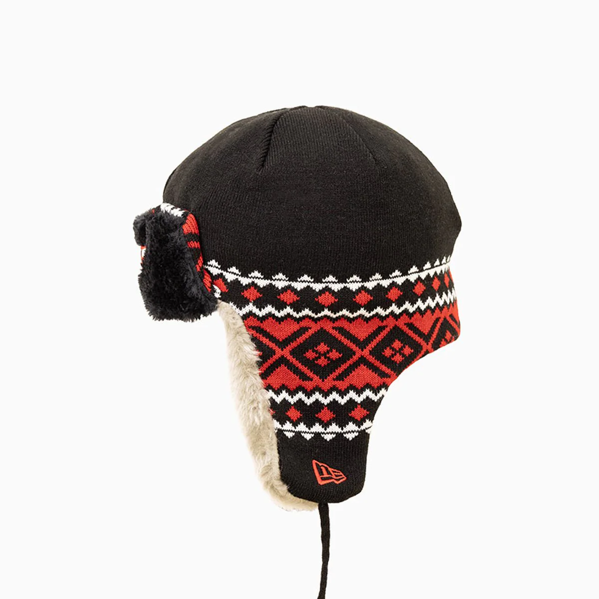 Chicago Bulls NBA Trapper Knit Cuff Beanie Hat - Image 3