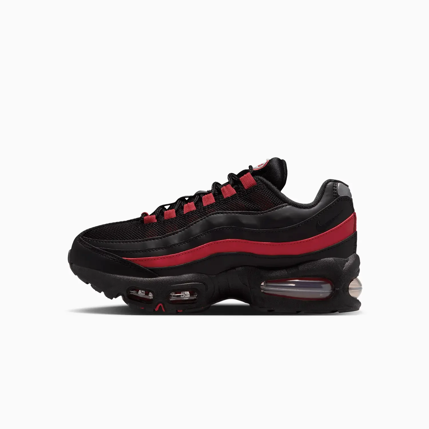 Kid's Air Max 95 "Black Team Crimson" Grade School - Image 3