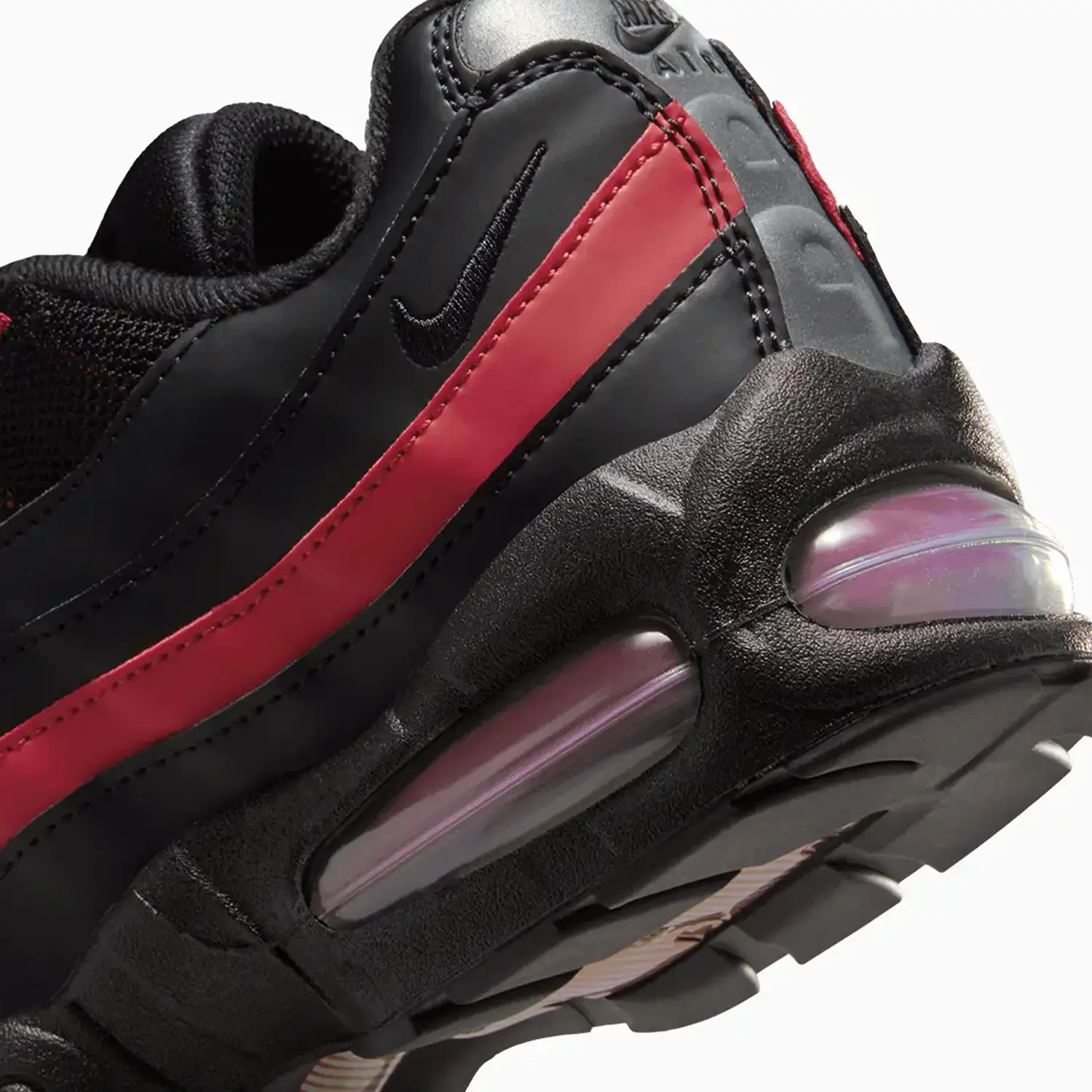 Kid's Air Max 95 "Black Team Crimson" Grade School - Image 7
