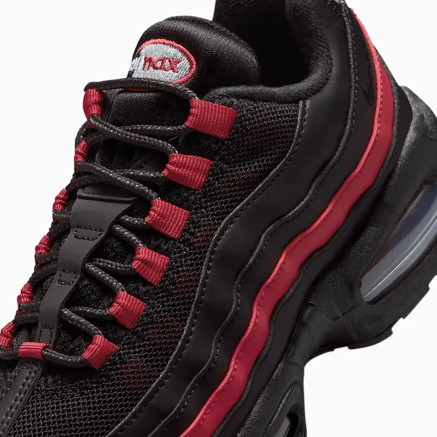 Kid's Air Max 95 "Black Team Crimson" Grade School - Image 8