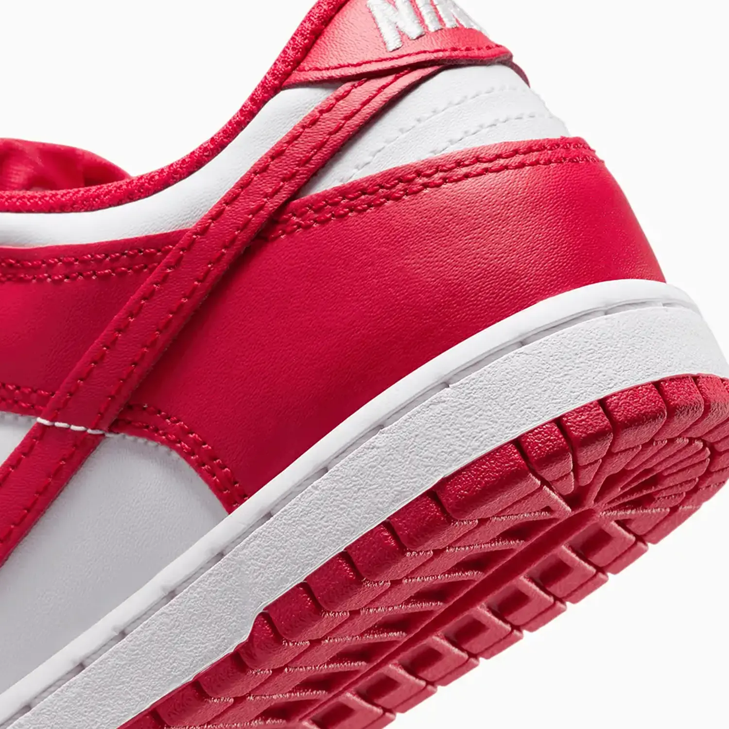 Kid's Dunk Low "White University Red" Pre School - Image 8