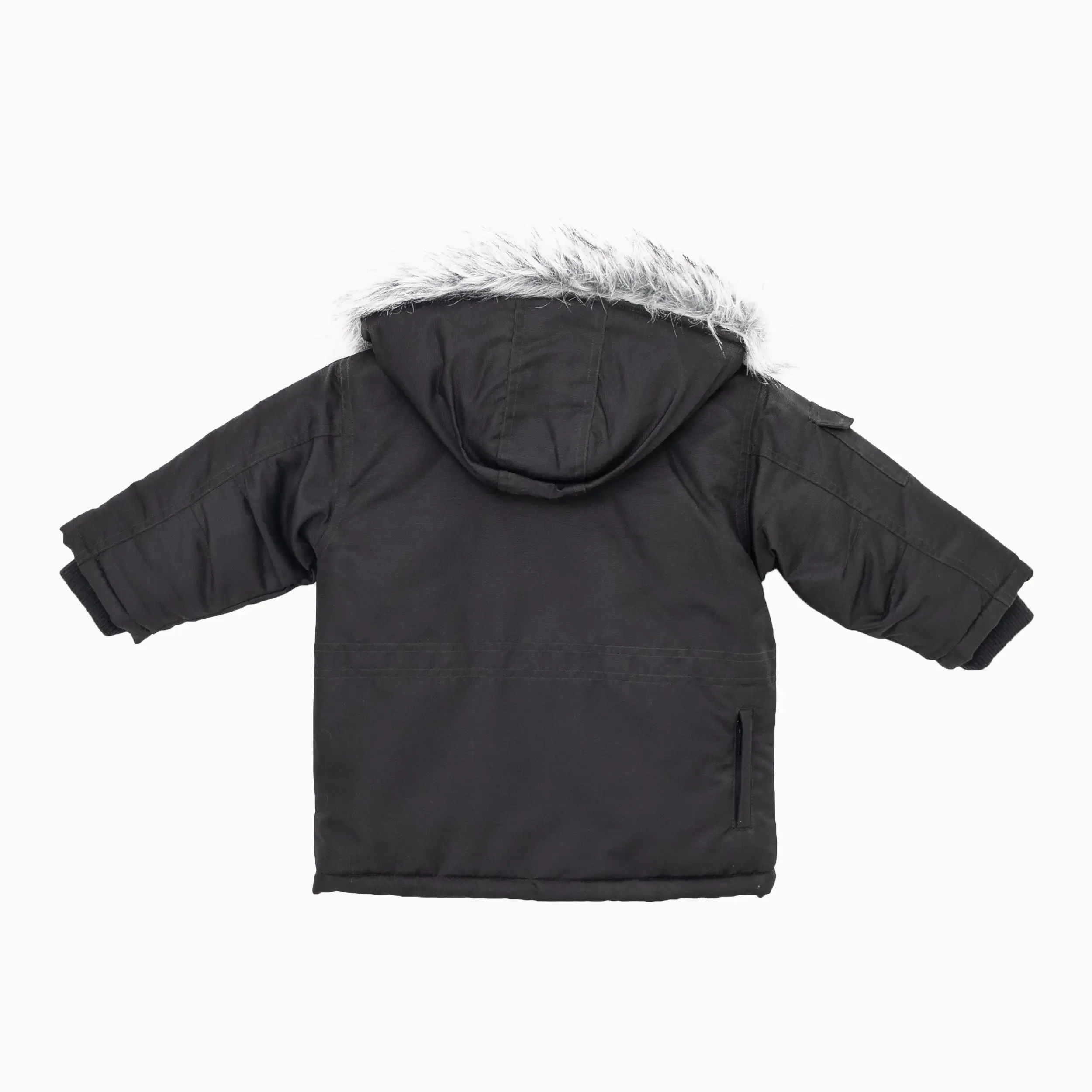 Kid's Multi Pocket Leather Jacket With Hooded Fur Infants - Image 2